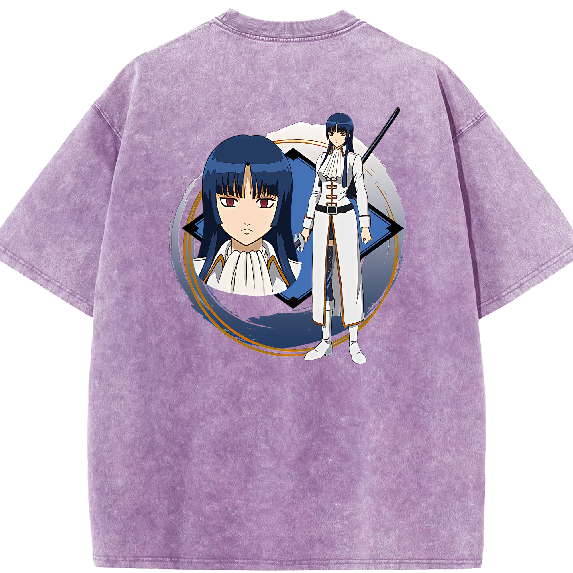 （画像用） ぎんたま 坂田銀時（さかたぎんとき） 神楽 志村新八（しむら しんぱち） GINTAMA Sakata Gintoki Kagura Shimura Shinpachi 綿100% ヴィンテージ風 半袖Tシャツ（背面プリント）