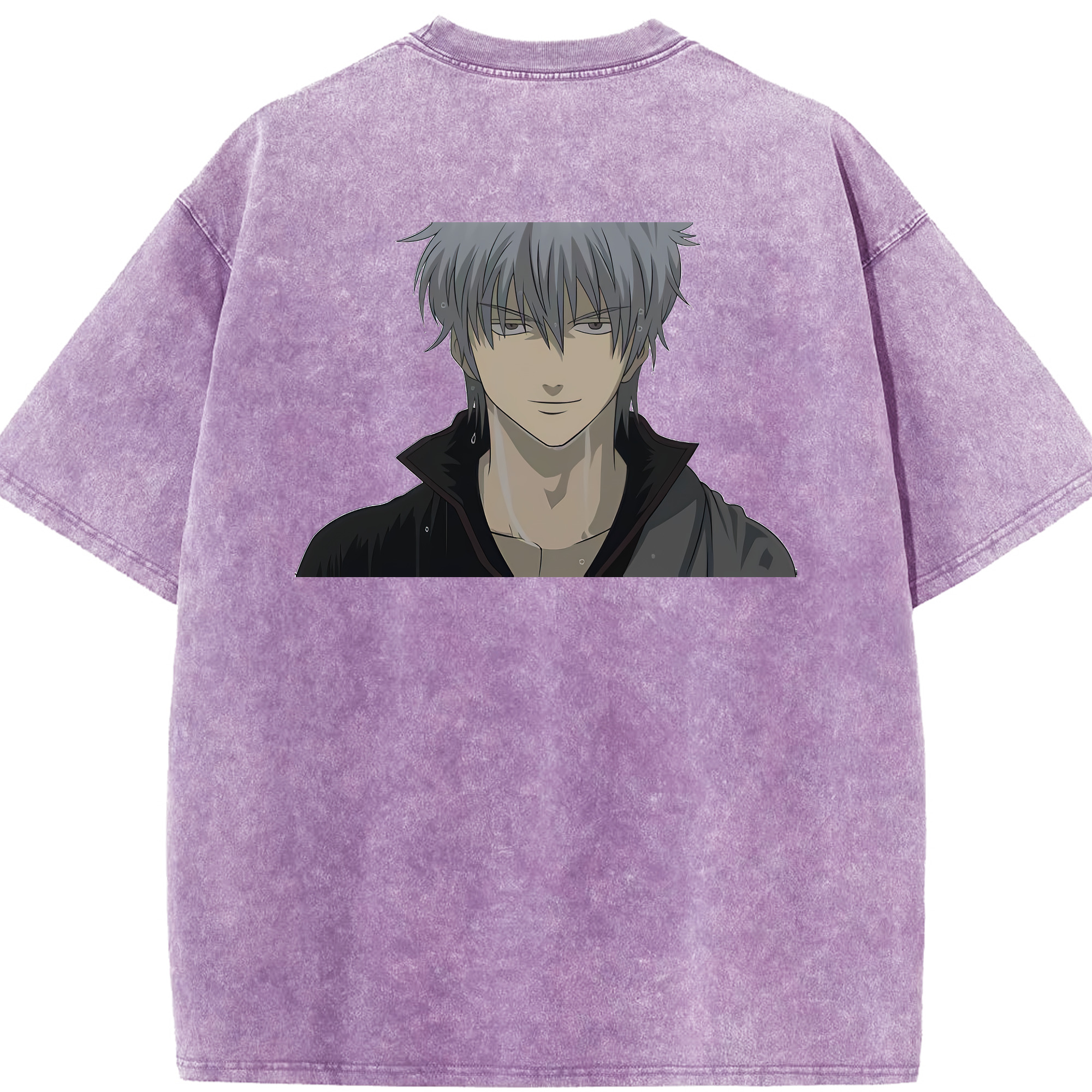 （画像用） ぎんたま 坂田銀時（さかたぎんとき） 神楽 志村新八（しむら しんぱち） GINTAMA Sakata Gintoki Kagura Shimura Shinpachi 綿100% ヴィンテージ風 半袖Tシャツ（背面プリント）