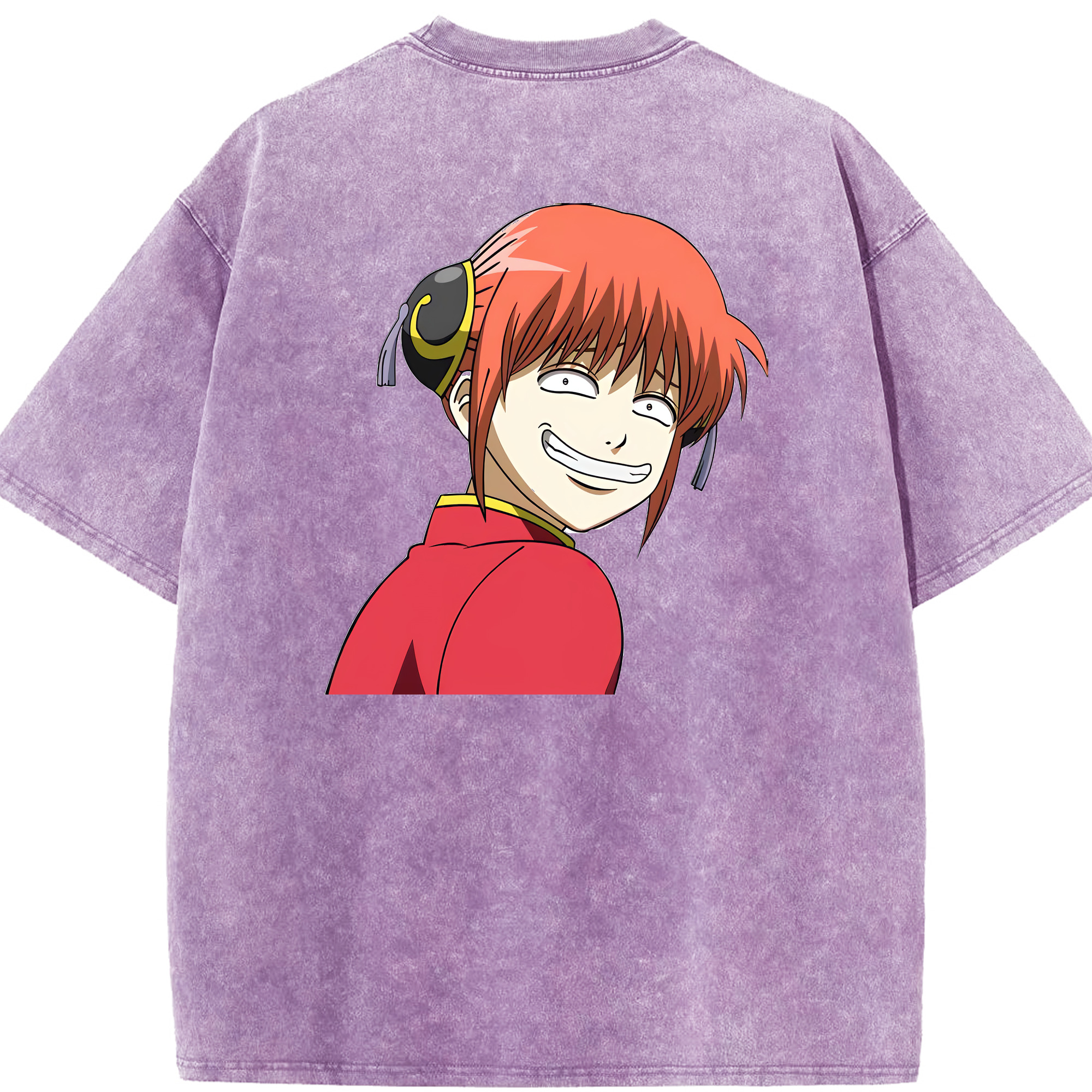 （画像用） ぎんたま 坂田銀時（さかたぎんとき） 神楽 志村新八（しむら しんぱち） GINTAMA Sakata Gintoki Kagura Shimura Shinpachi 綿100% ヴィンテージ風 半袖Tシャツ（背面プリント）