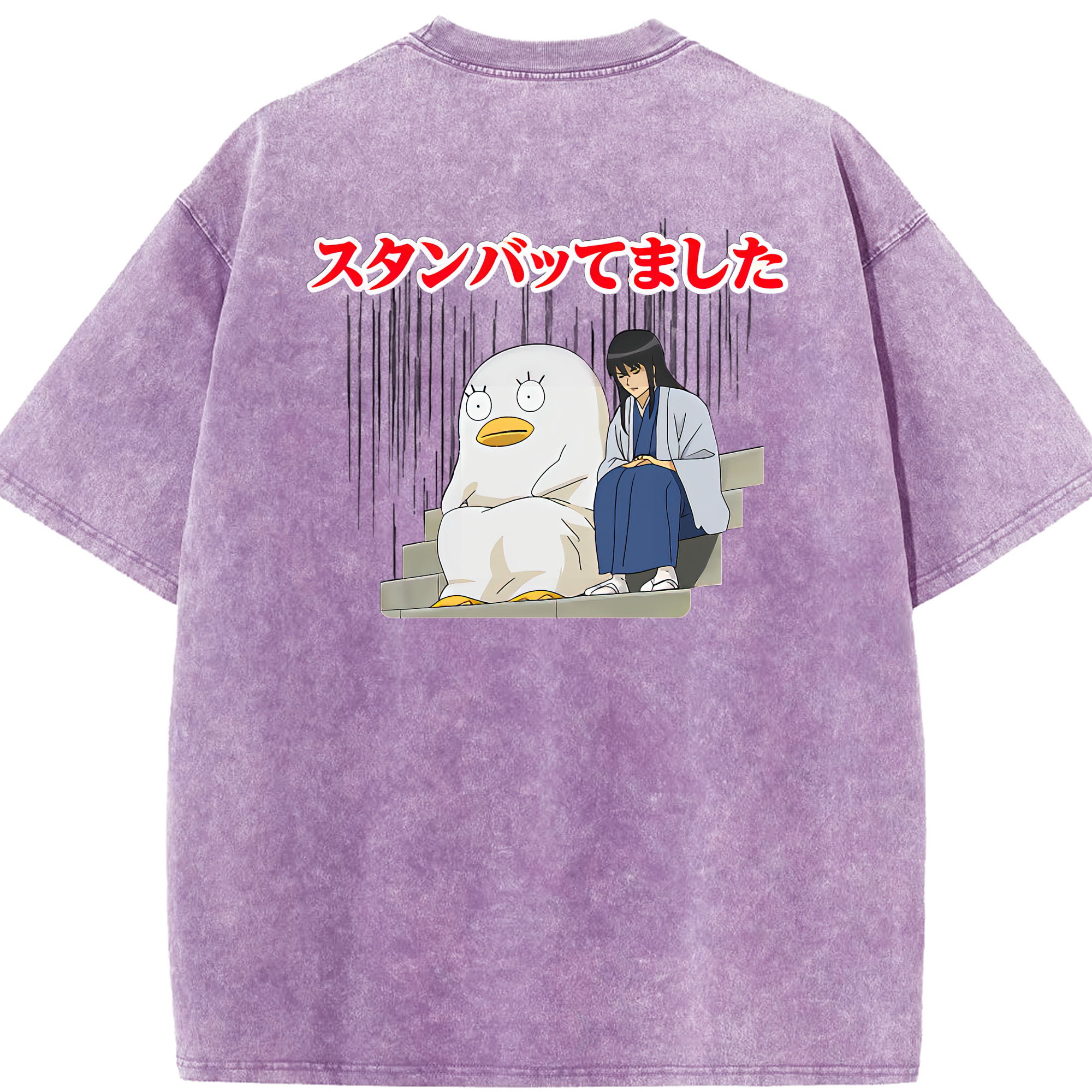 （画像用） ぎんたま 坂田銀時（さかたぎんとき） 神楽 志村新八（しむら しんぱち） GINTAMA Sakata Gintoki Kagura Shimura Shinpachi 綿100% ヴィンテージ風 半袖Tシャツ（背面プリント）