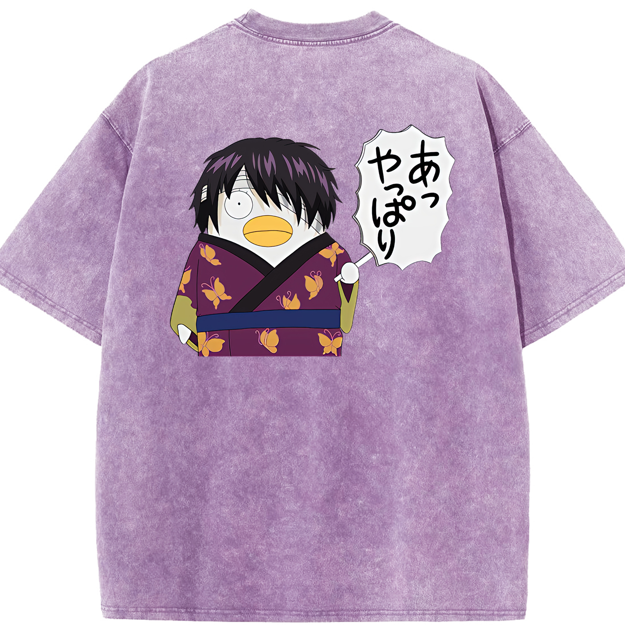 （画像用） ぎんたま 坂田銀時（さかたぎんとき） 神楽 志村新八（しむら しんぱち） GINTAMA Sakata Gintoki Kagura Shimura Shinpachi 綿100% ヴィンテージ風 半袖Tシャツ（背面プリント）