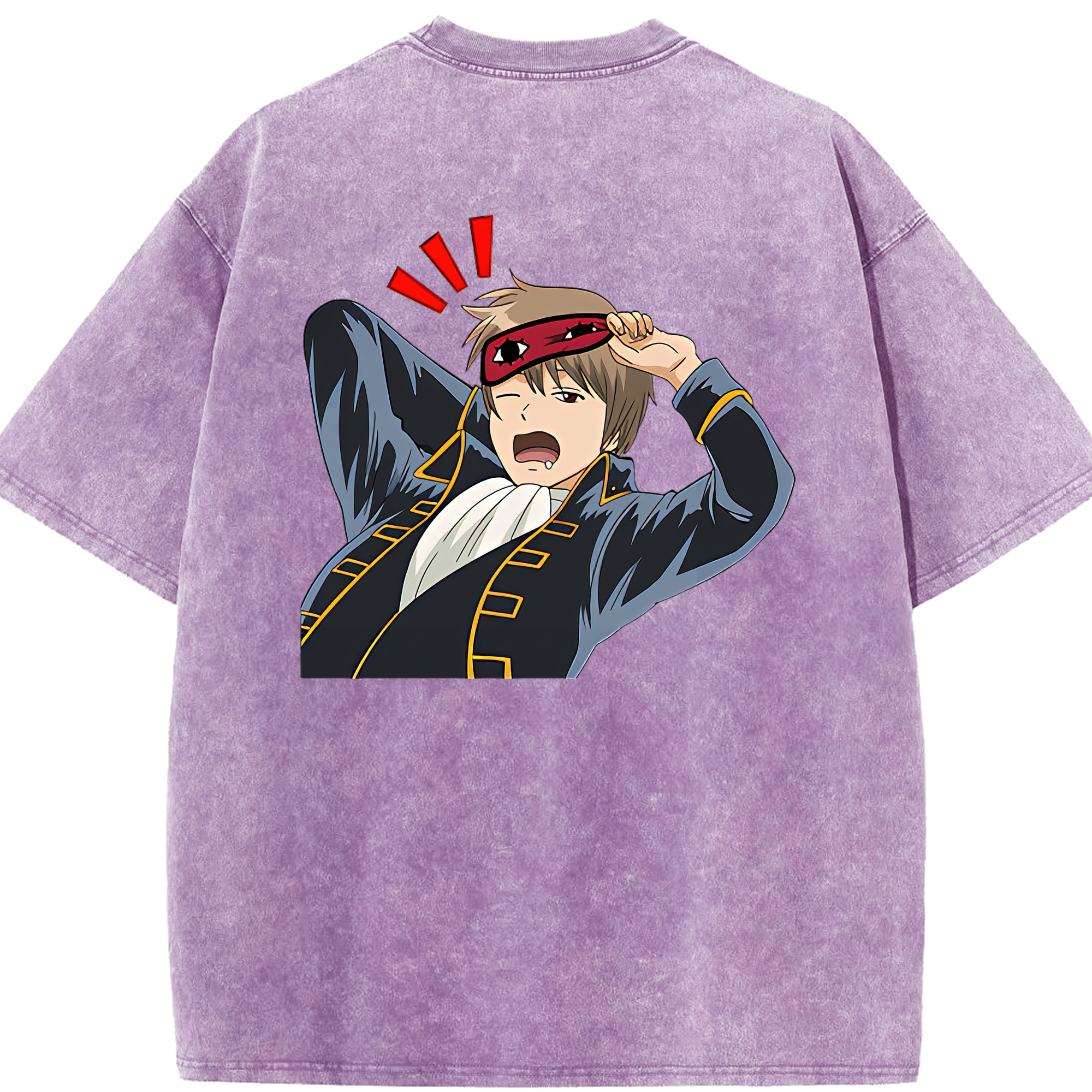 （画像用） ぎんたま 坂田銀時（さかたぎんとき） 神楽 志村新八（しむら しんぱち） GINTAMA Sakata Gintoki Kagura Shimura Shinpachi 綿100% ヴィンテージ風 半袖Tシャツ（背面プリント）