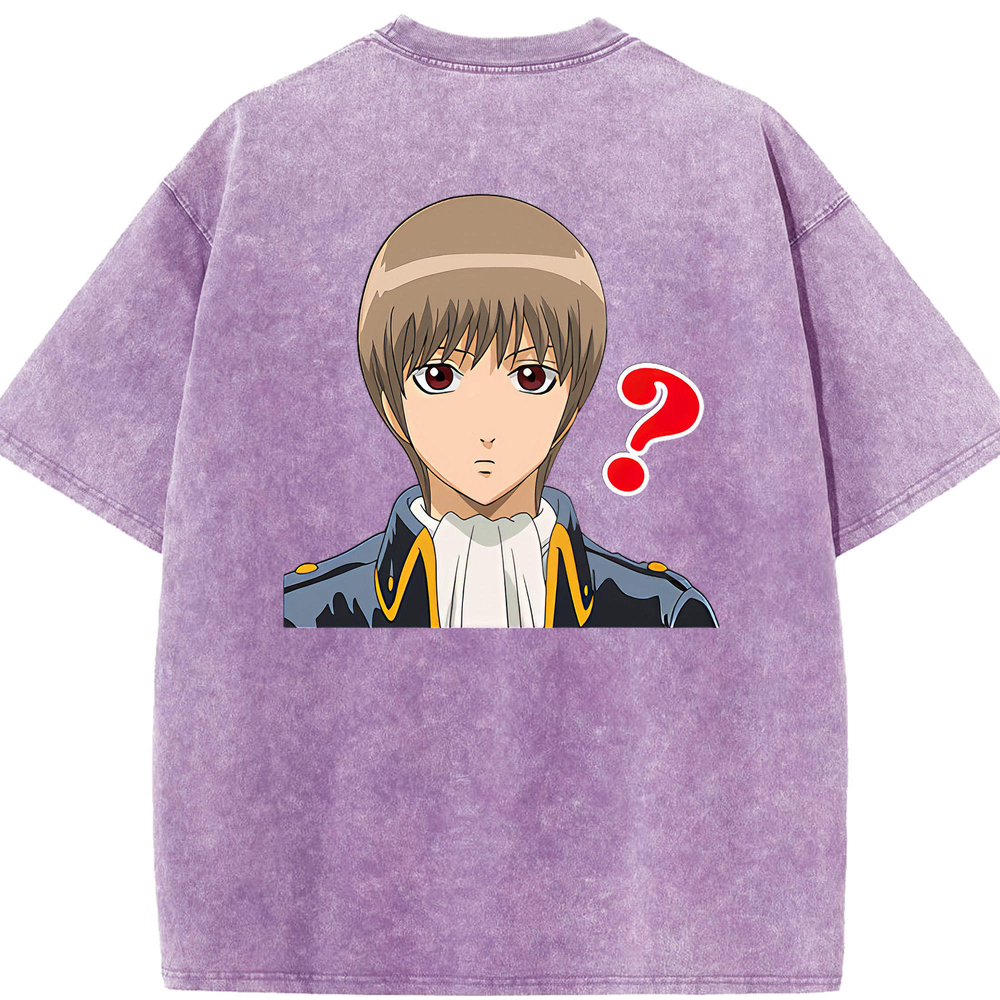 （画像用） ぎんたま 坂田銀時（さかたぎんとき） 神楽 志村新八（しむら しんぱち） GINTAMA Sakata Gintoki Kagura Shimura Shinpachi 綿100% ヴィンテージ風 半袖Tシャツ（背面プリント）