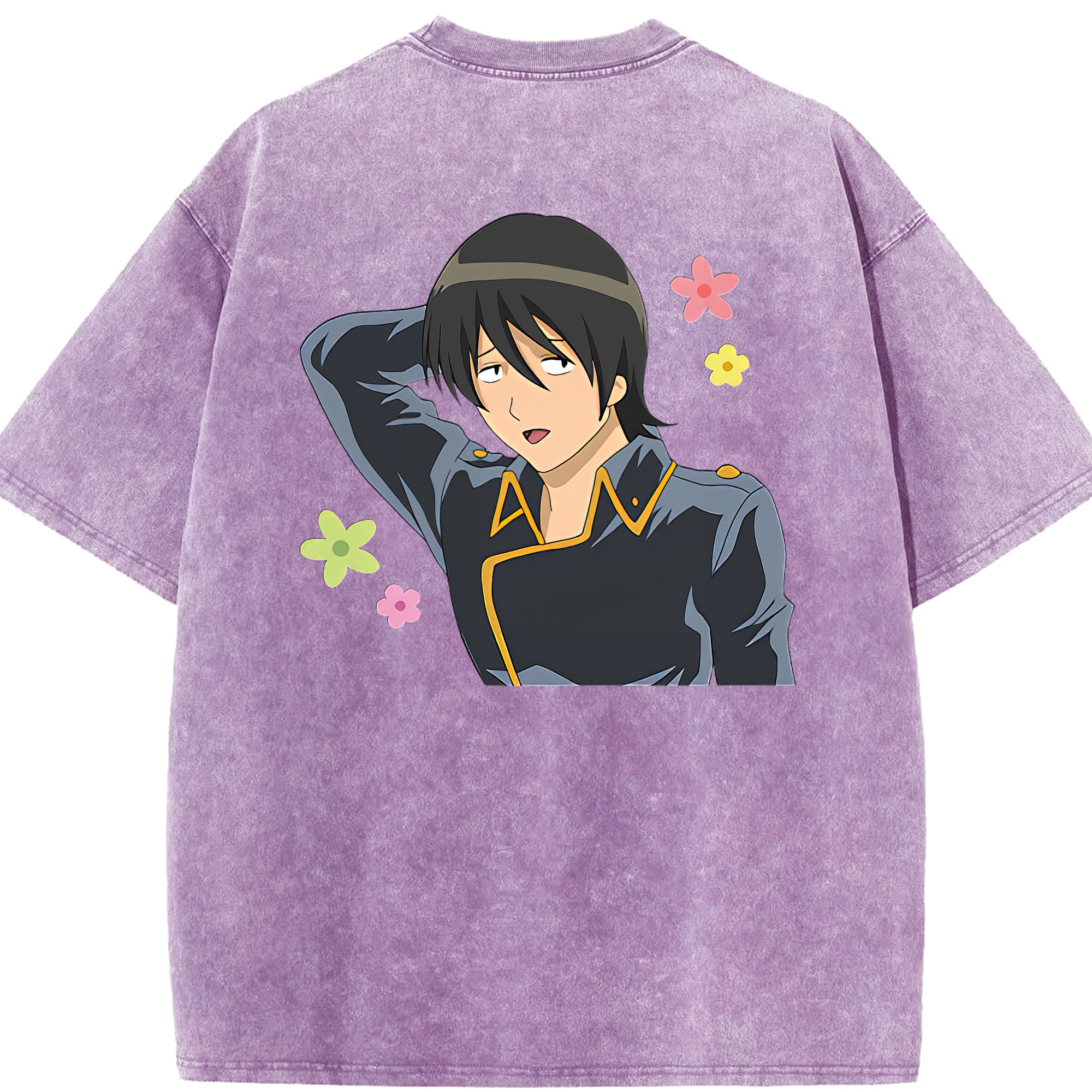 （画像用） ぎんたま 坂田銀時（さかたぎんとき） 神楽 志村新八（しむら しんぱち） GINTAMA Sakata Gintoki Kagura Shimura Shinpachi 綿100% ヴィンテージ風 半袖Tシャツ（背面プリント）