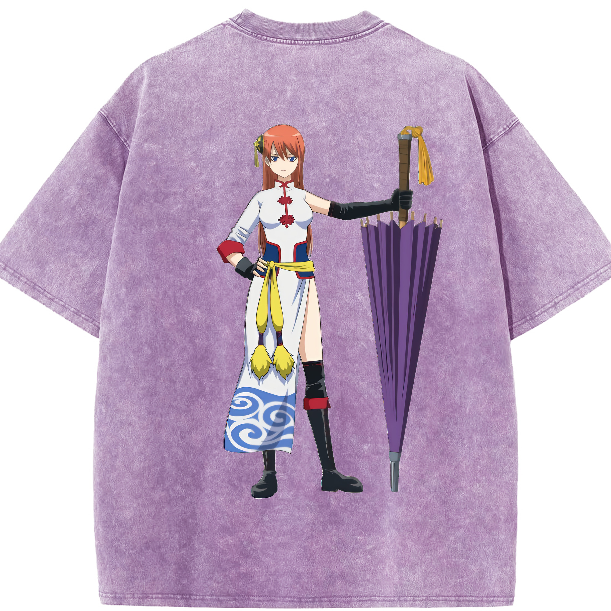 （画像用） ぎんたま 坂田銀時（さかたぎんとき） 神楽 志村新八（しむら しんぱち） GINTAMA Sakata Gintoki Kagura Shimura Shinpachi 綿100% ヴィンテージ風 半袖Tシャツ（背面プリント）