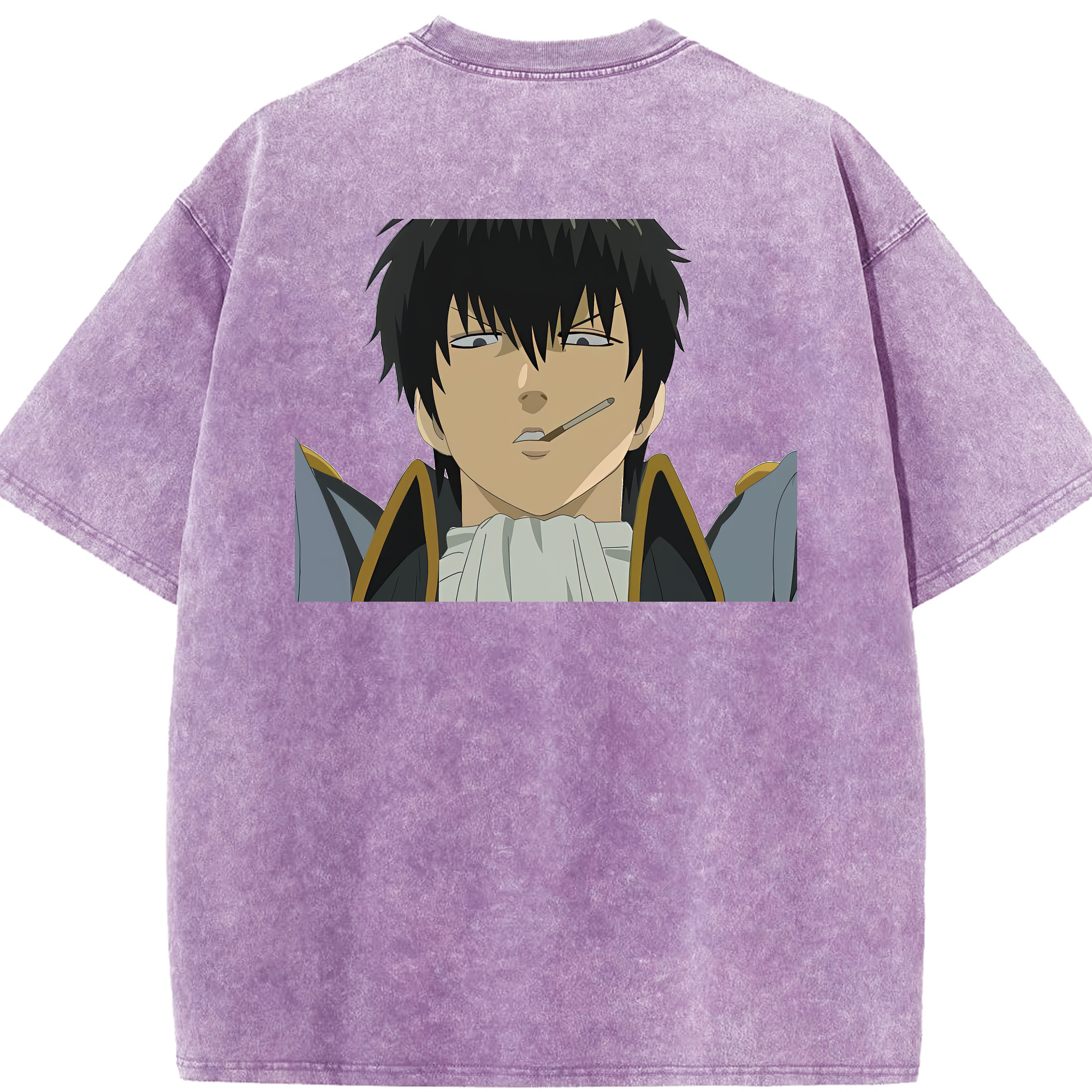 （画像用） ぎんたま 坂田銀時（さかたぎんとき） 神楽 志村新八（しむら しんぱち） GINTAMA Sakata Gintoki Kagura Shimura Shinpachi 綿100% ヴィンテージ風 半袖Tシャツ（背面プリント）
