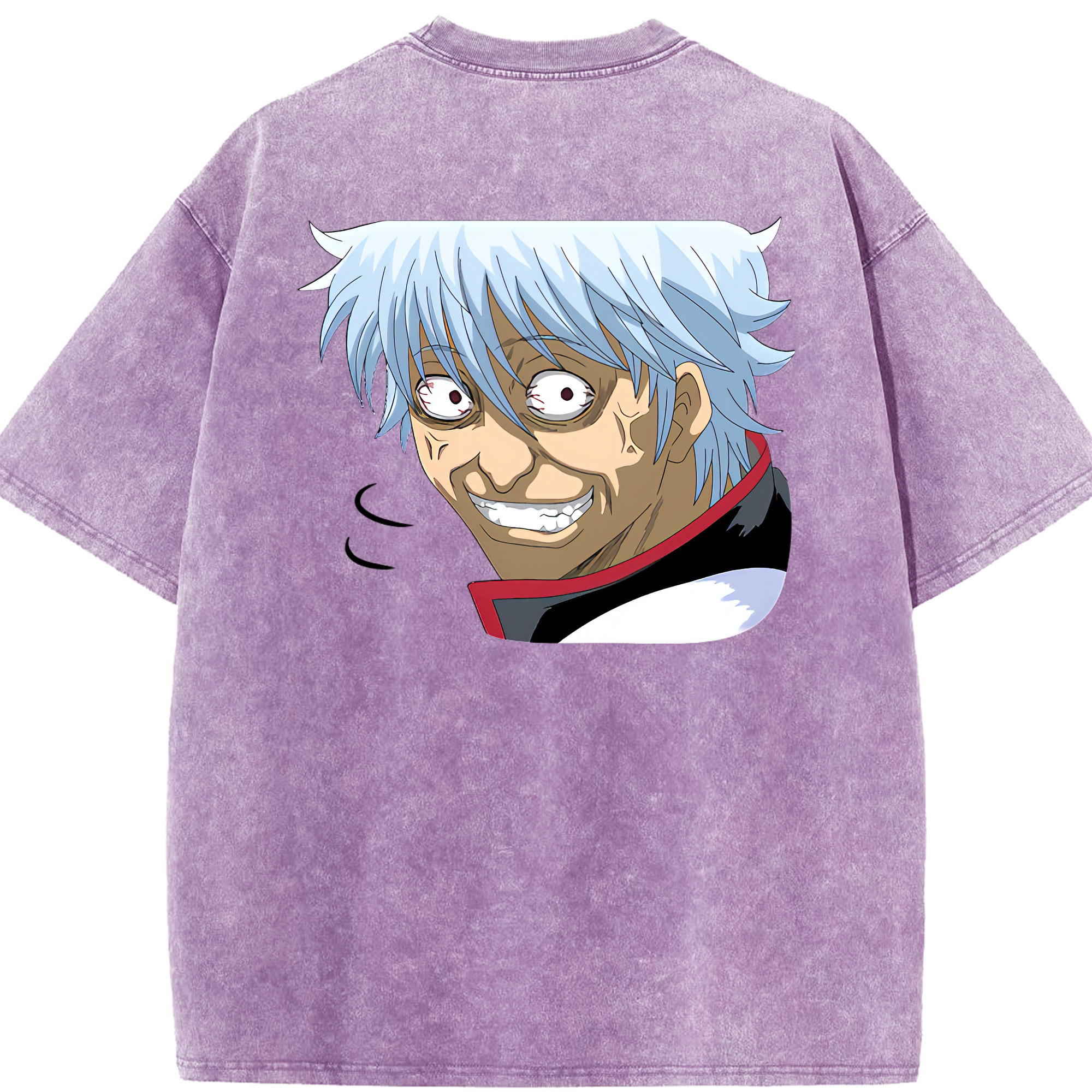 （画像用） ぎんたま 坂田銀時（さかたぎんとき） 神楽 志村新八（しむら しんぱち） GINTAMA Sakata Gintoki Kagura Shimura Shinpachi 綿100% ヴィンテージ風 半袖Tシャツ（背面プリント）