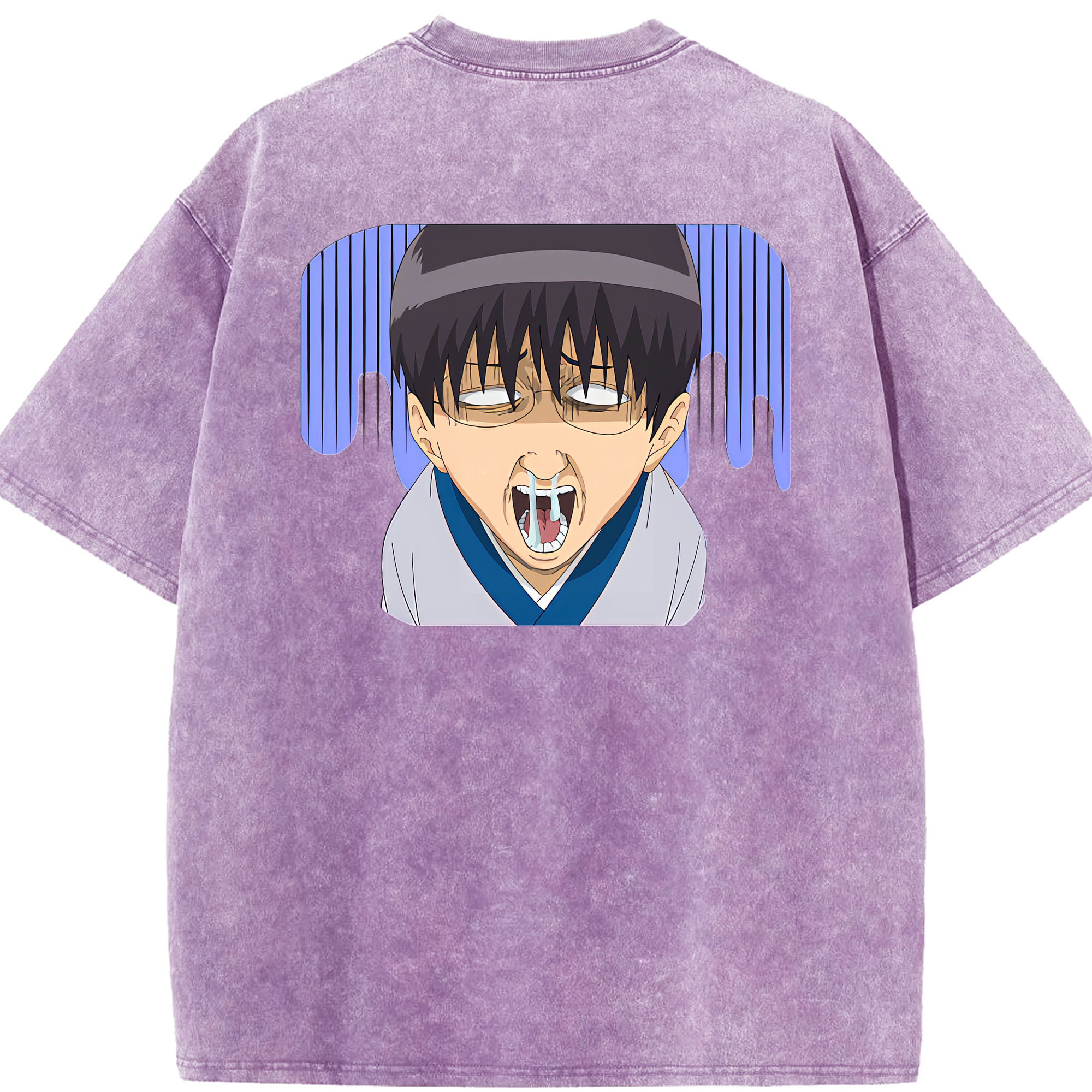 （画像用） ぎんたま 坂田銀時（さかたぎんとき） 神楽 志村新八（しむら しんぱち） GINTAMA Sakata Gintoki Kagura Shimura Shinpachi 綿100% ヴィンテージ風 半袖Tシャツ（背面プリント）