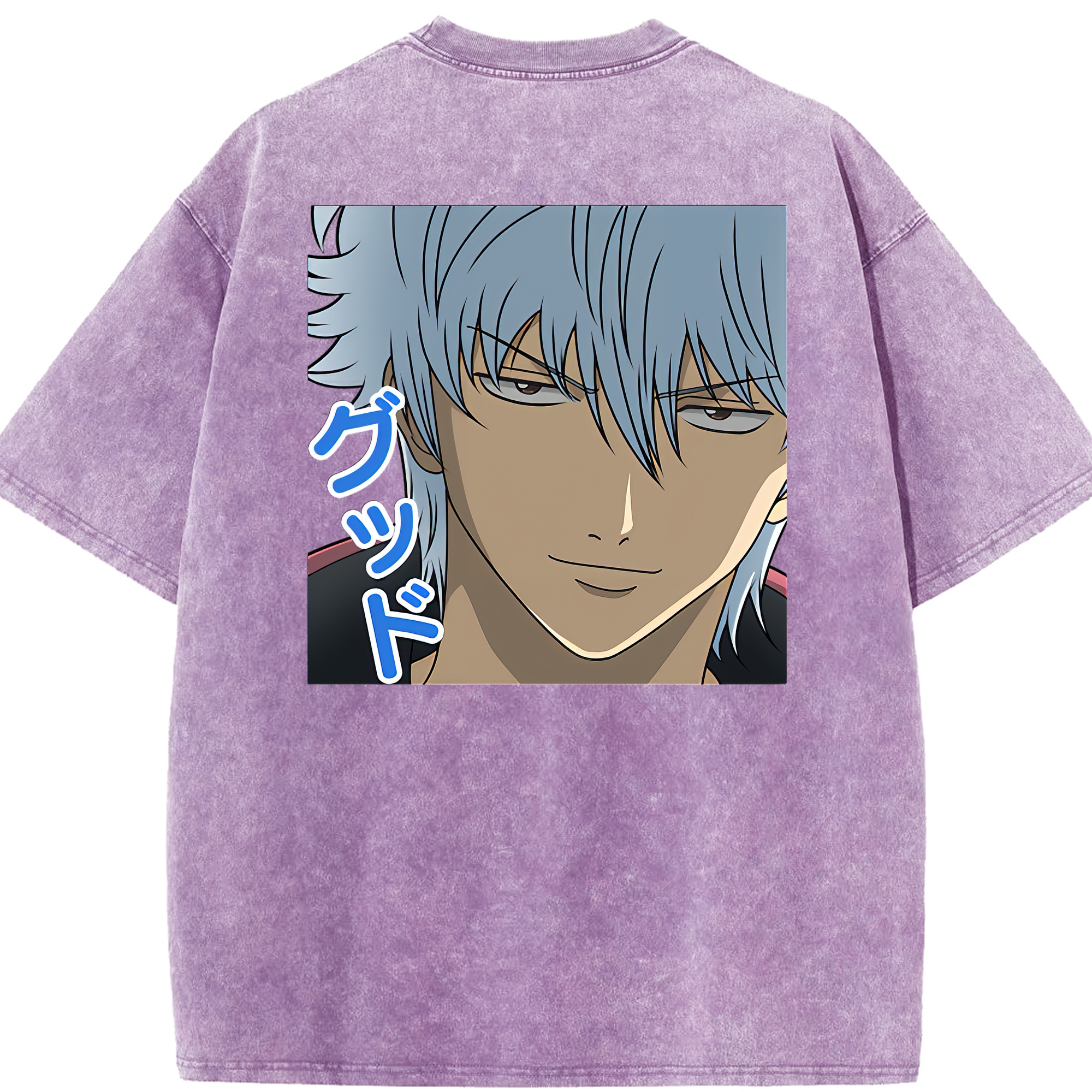 （画像用） ぎんたま 坂田銀時（さかたぎんとき） 神楽 志村新八（しむら しんぱち） GINTAMA Sakata Gintoki Kagura Shimura Shinpachi 綿100% ヴィンテージ風 半袖Tシャツ（背面プリント）