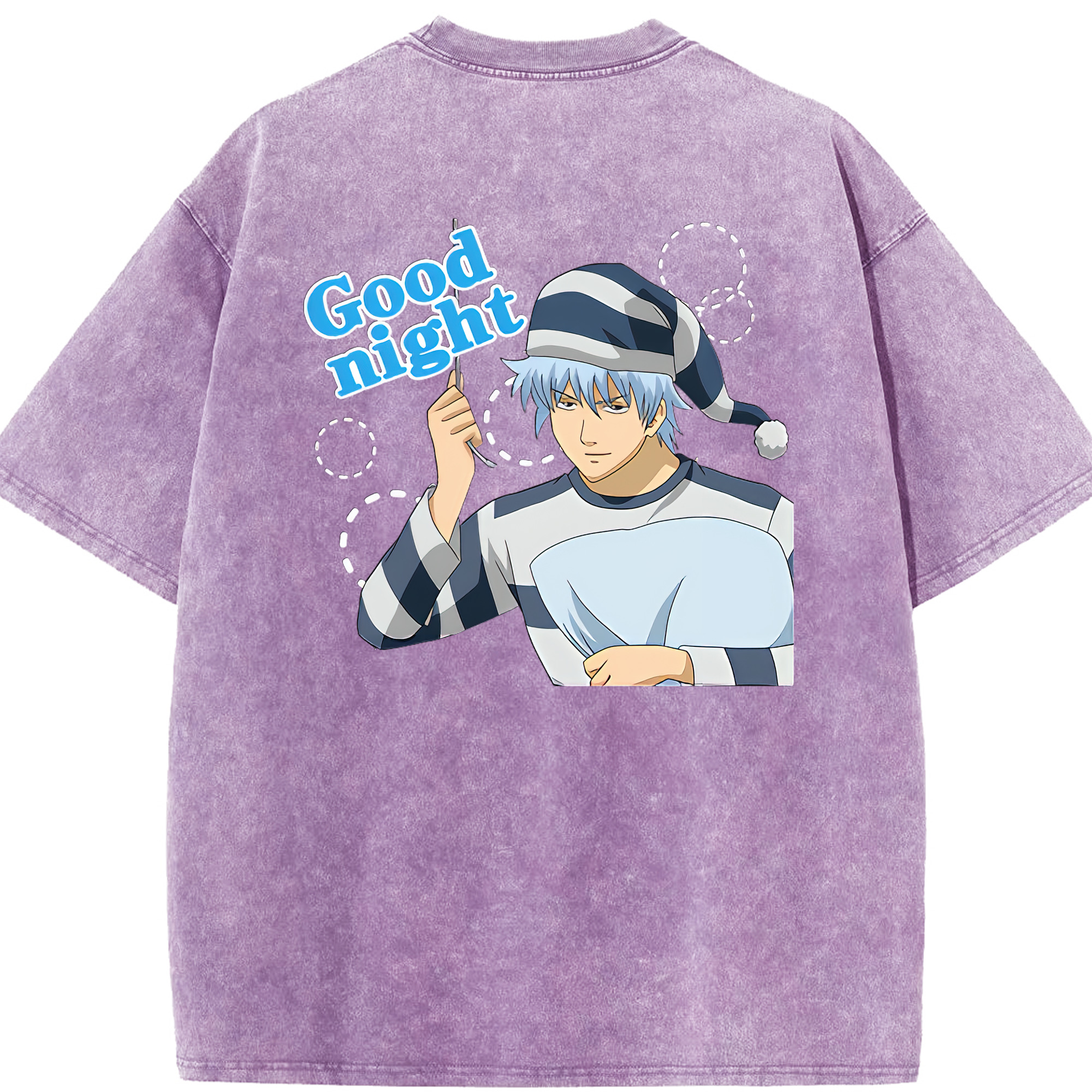 （画像用） ぎんたま 坂田銀時（さかたぎんとき） 神楽 志村新八（しむら しんぱち） GINTAMA Sakata Gintoki Kagura Shimura Shinpachi 綿100% ヴィンテージ風 半袖Tシャツ（背面プリント）