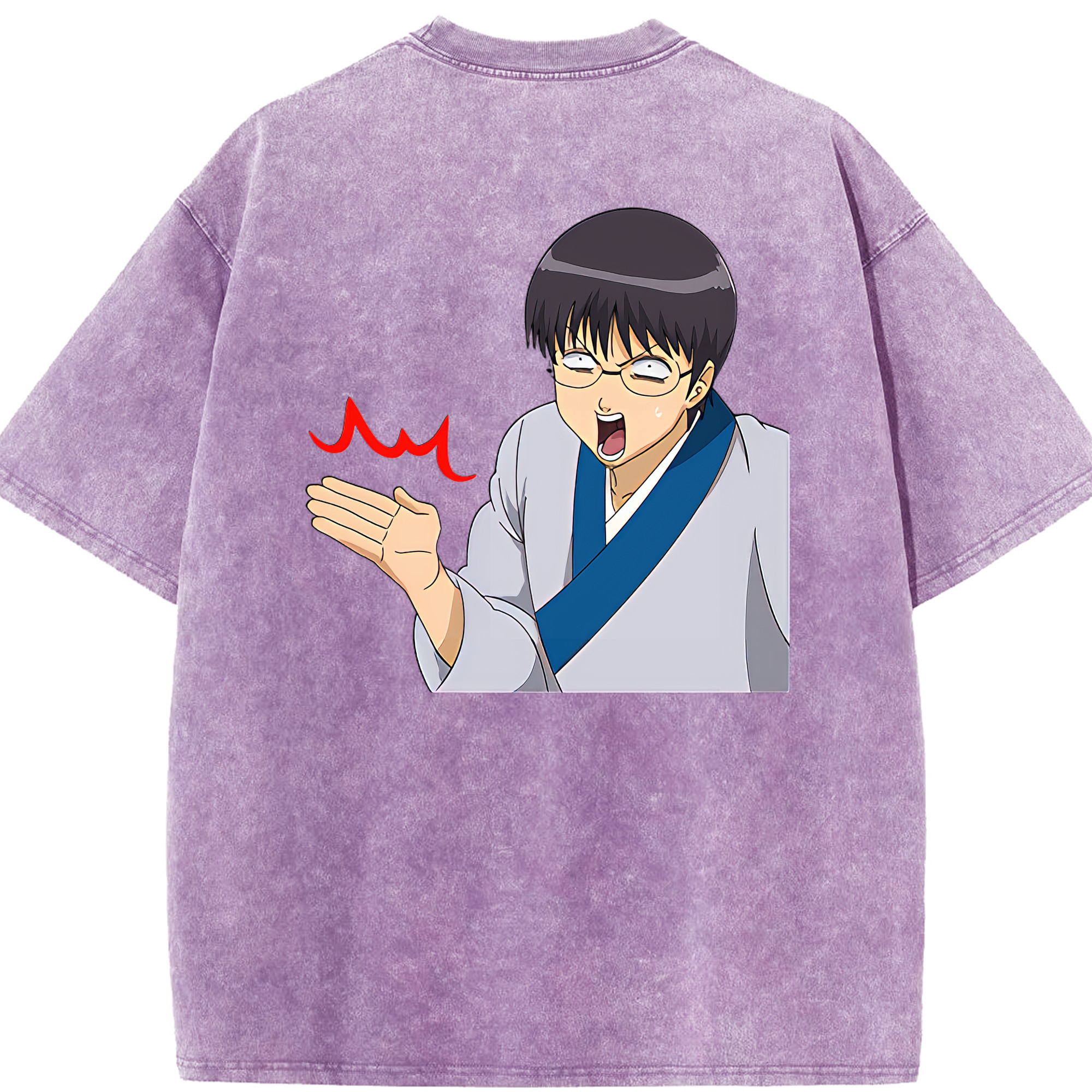 （画像用） ぎんたま 坂田銀時（さかたぎんとき） 神楽 志村新八（しむら しんぱち） GINTAMA Sakata Gintoki Kagura Shimura Shinpachi 綿100% ヴィンテージ風 半袖Tシャツ（背面プリント）