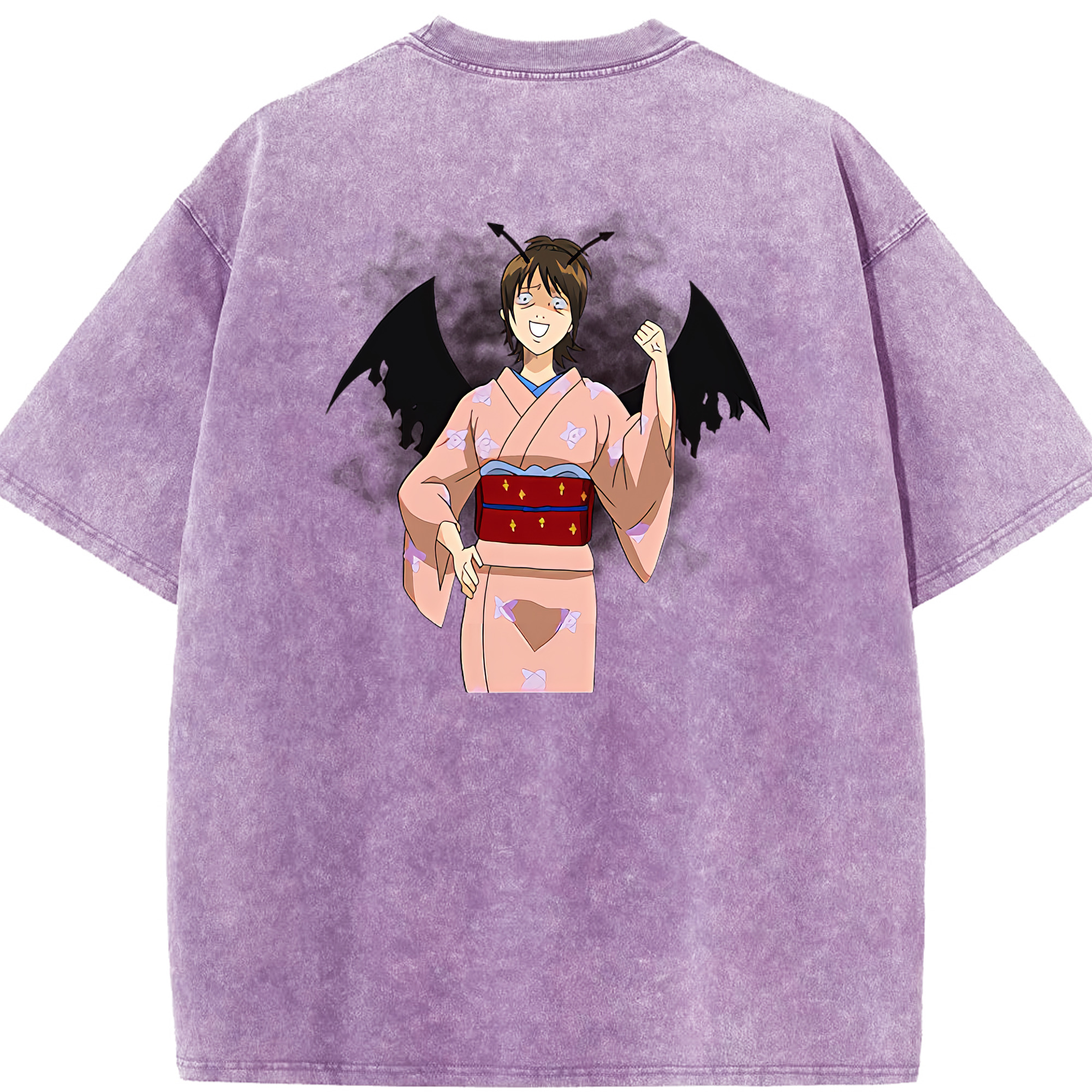 （画像用） ぎんたま 坂田銀時（さかたぎんとき） 神楽 志村新八（しむら しんぱち） GINTAMA Sakata Gintoki Kagura Shimura Shinpachi 綿100% ヴィンテージ風 半袖Tシャツ（背面プリント）
