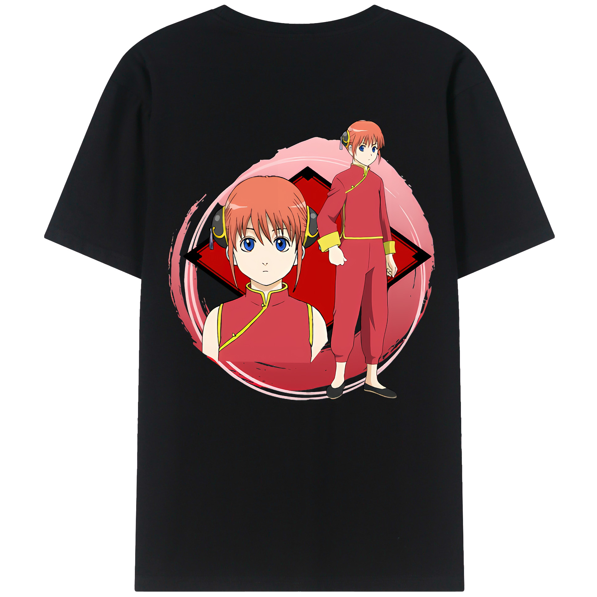 （画像用） ぎんたま 坂田銀時（さかたぎんとき） 神楽 志村新八（しむら しんぱち） GINTAMA Sakata Gintoki Kagura Shimura Shinpachi 綿100％ メンズ半袖Tシャツ（バックプリント） 通気性