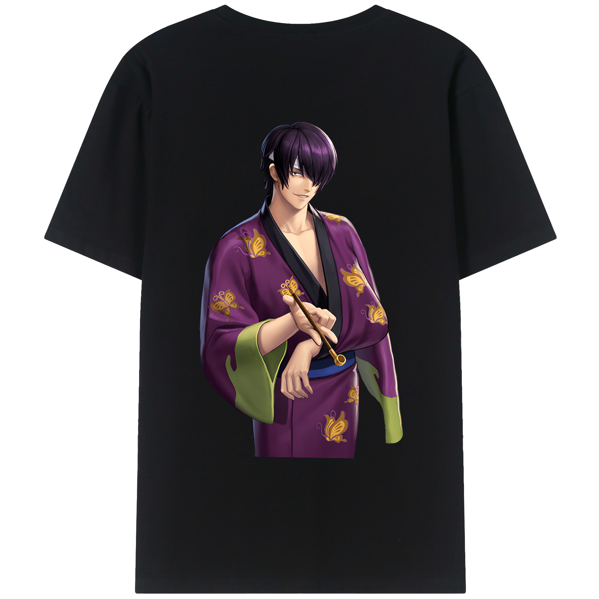 （画像用） ぎんたま 坂田銀時（さかたぎんとき） 神楽 志村新八（しむら しんぱち） GINTAMA Sakata Gintoki Kagura Shimura Shinpachi 綿100％ メンズ半袖Tシャツ（バックプリント） 通気性