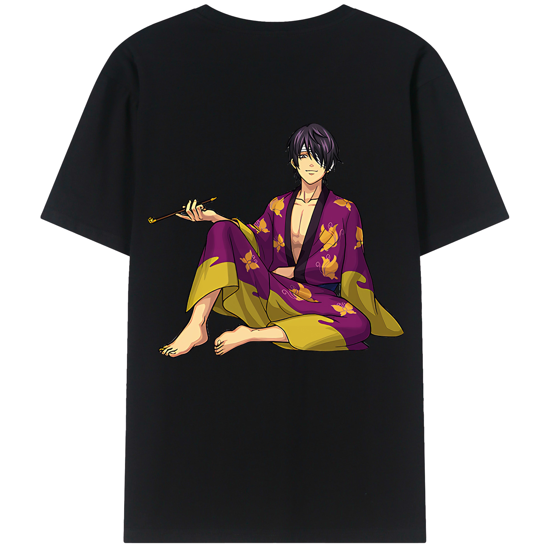 （画像用） ぎんたま 坂田銀時（さかたぎんとき） 神楽 志村新八（しむら しんぱち） GINTAMA Sakata Gintoki Kagura Shimura Shinpachi 綿100％ メンズ半袖Tシャツ（バックプリント） 通気性