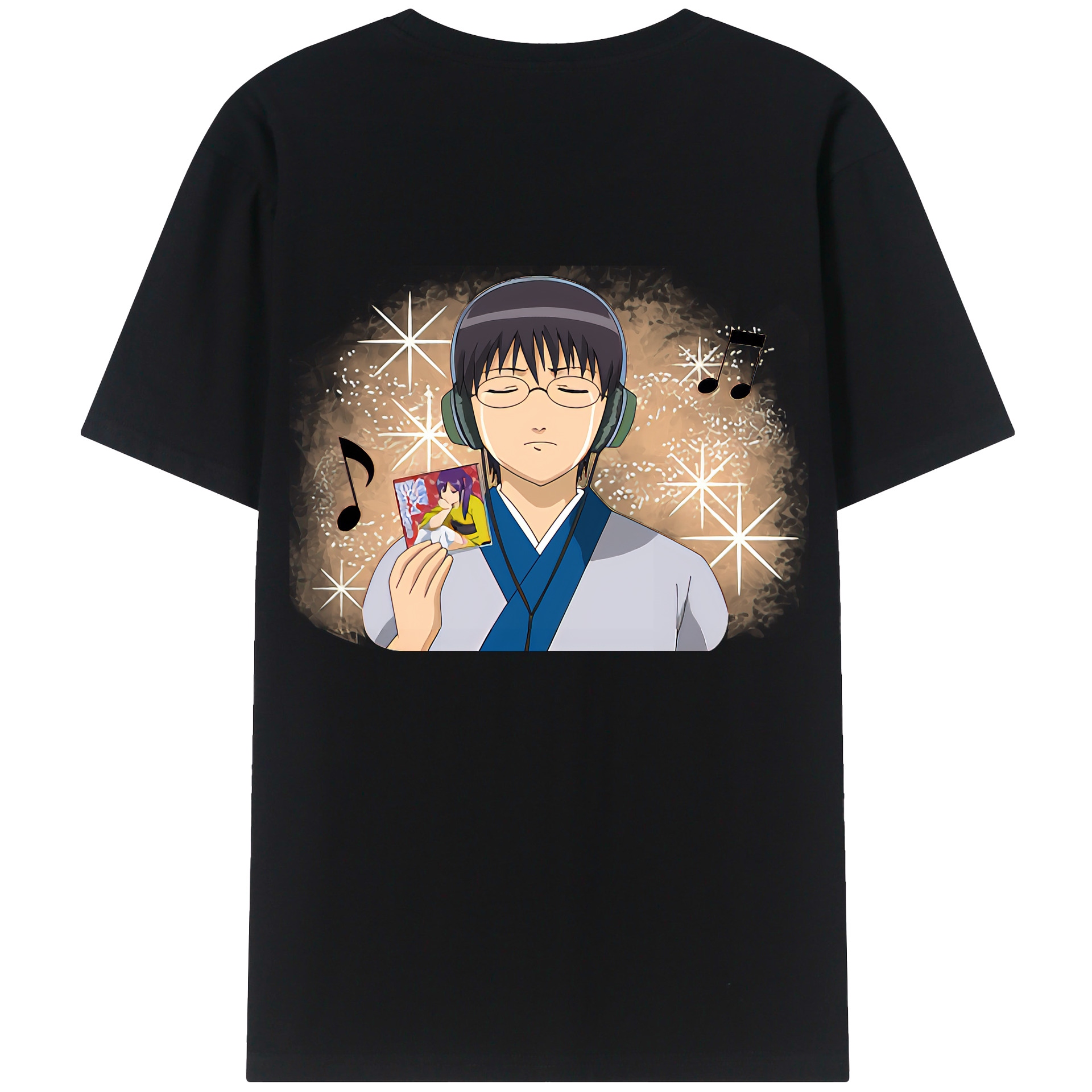 （画像用） ぎんたま 坂田銀時（さかたぎんとき） 神楽 志村新八（しむら しんぱち） GINTAMA Sakata Gintoki Kagura Shimura Shinpachi 綿100％ メンズ半袖Tシャツ（バックプリント） 通気性