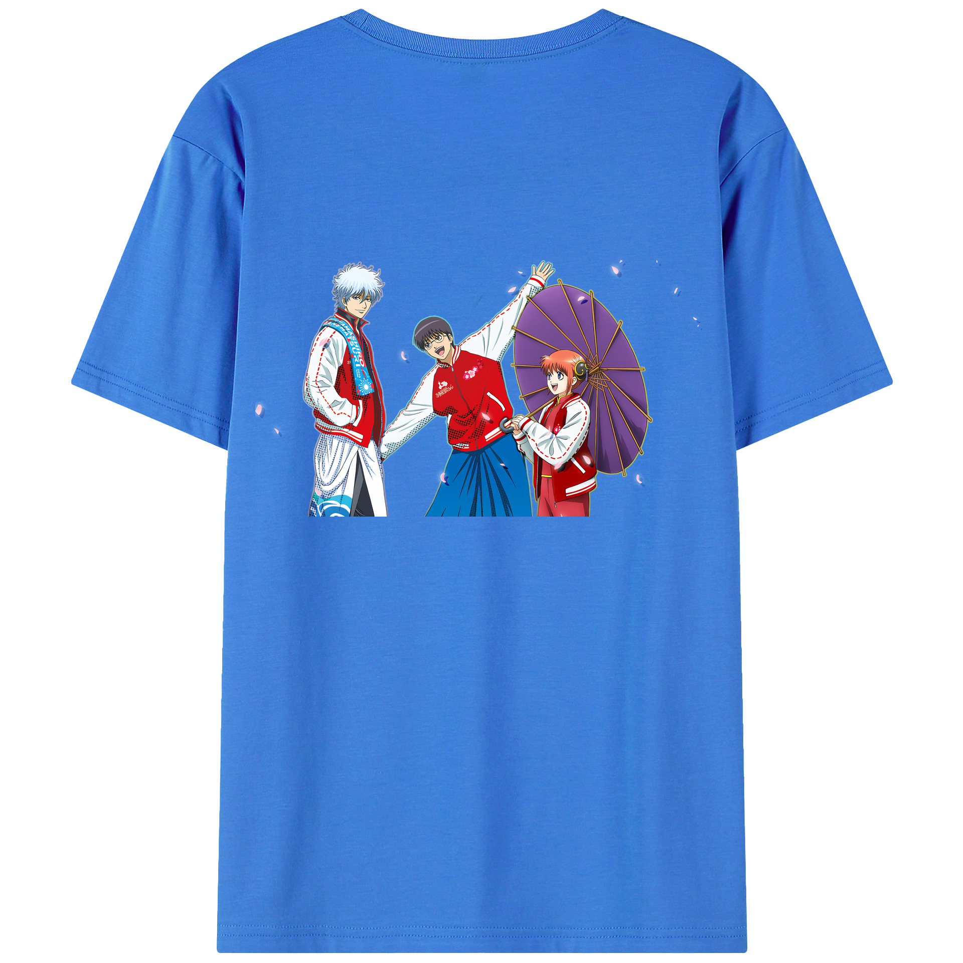 （画像用） ぎんたま 坂田銀時（さかたぎんとき） 神楽 志村新八（しむら しんぱち） GINTAMA Sakata Gintoki Kagura Shimura Shinpachi 綿100％ メンズ半袖Tシャツ（バックプリント） 通気性