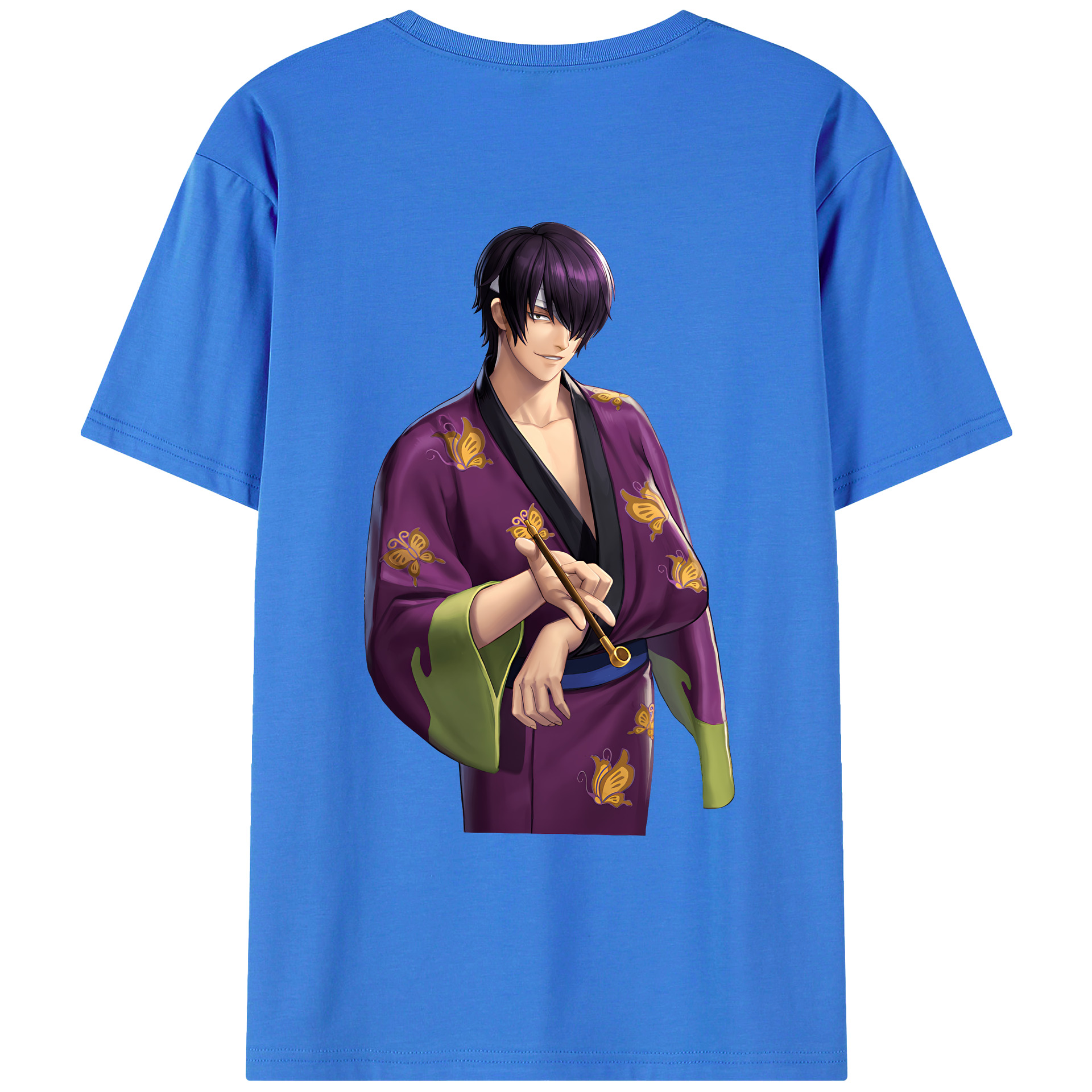 （画像用） ぎんたま 坂田銀時（さかたぎんとき） 神楽 志村新八（しむら しんぱち） GINTAMA Sakata Gintoki Kagura Shimura Shinpachi 綿100％ メンズ半袖Tシャツ（バックプリント） 通気性