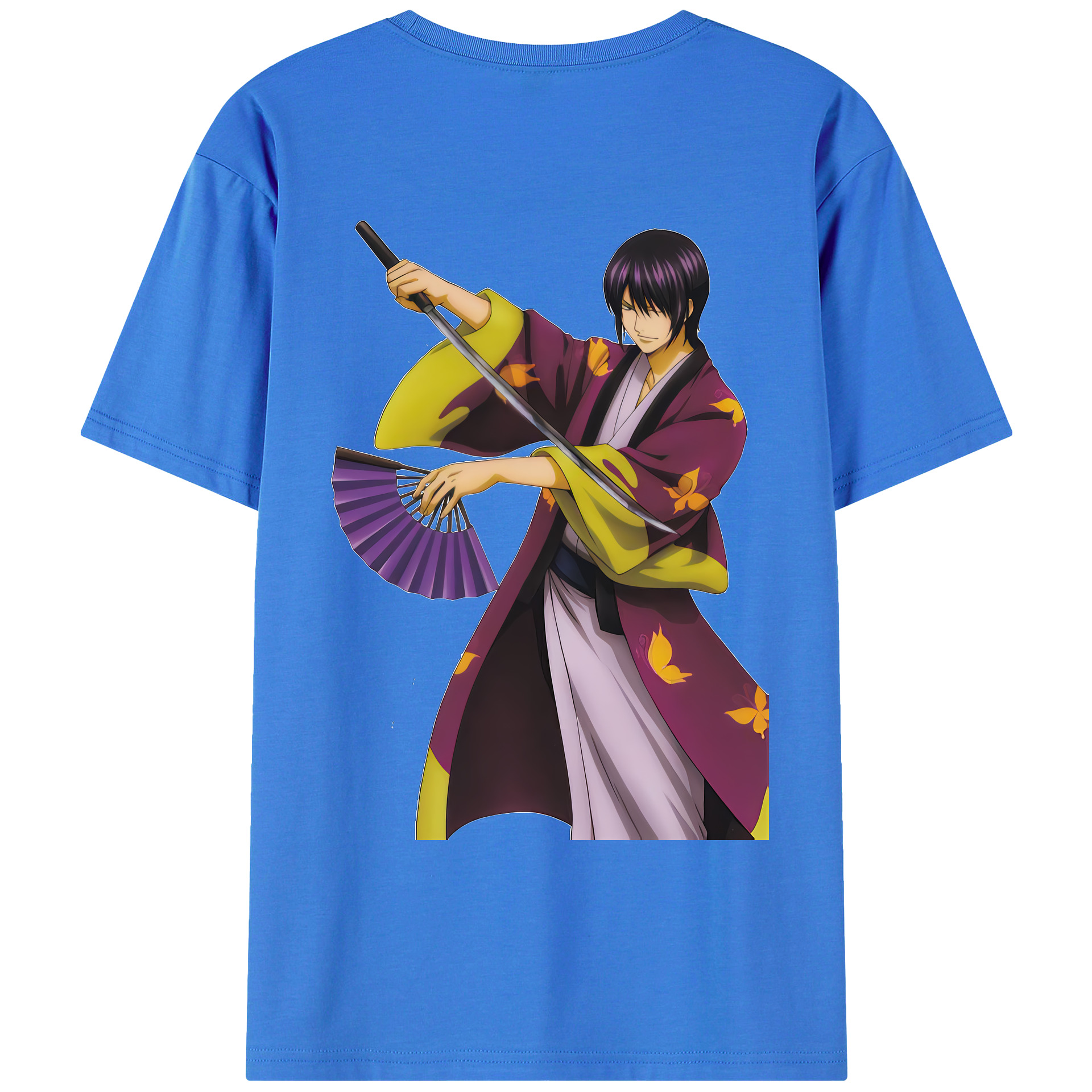 （画像用） ぎんたま 坂田銀時（さかたぎんとき） 神楽 志村新八（しむら しんぱち） GINTAMA Sakata Gintoki Kagura Shimura Shinpachi 綿100％ メンズ半袖Tシャツ（バックプリント） 通気性