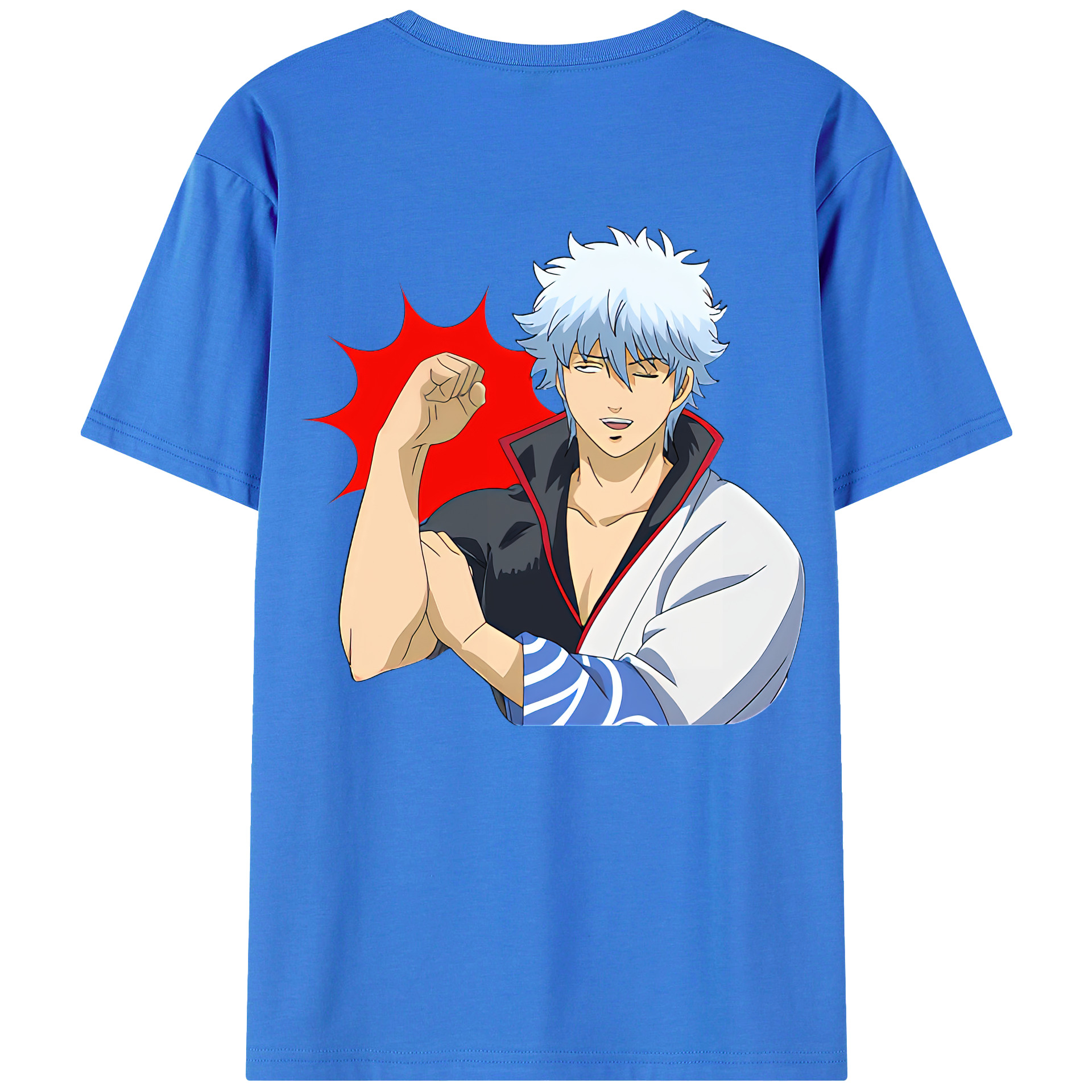 （画像用） ぎんたま 坂田銀時（さかたぎんとき） 神楽 志村新八（しむら しんぱち） GINTAMA Sakata Gintoki Kagura Shimura Shinpachi 綿100％ メンズ半袖Tシャツ（バックプリント） 通気性