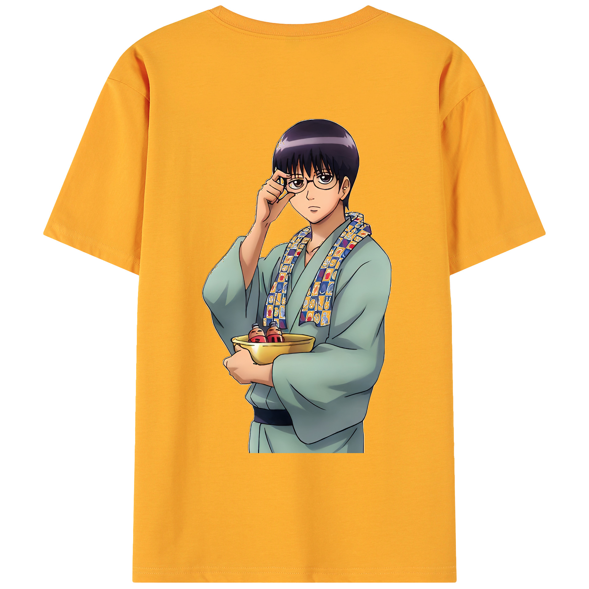 （画像用） ぎんたま 坂田銀時（さかたぎんとき） 神楽 志村新八（しむら しんぱち） GINTAMA Sakata Gintoki Kagura Shimura Shinpachi 綿100％ メンズ半袖Tシャツ（バックプリント） 通気性