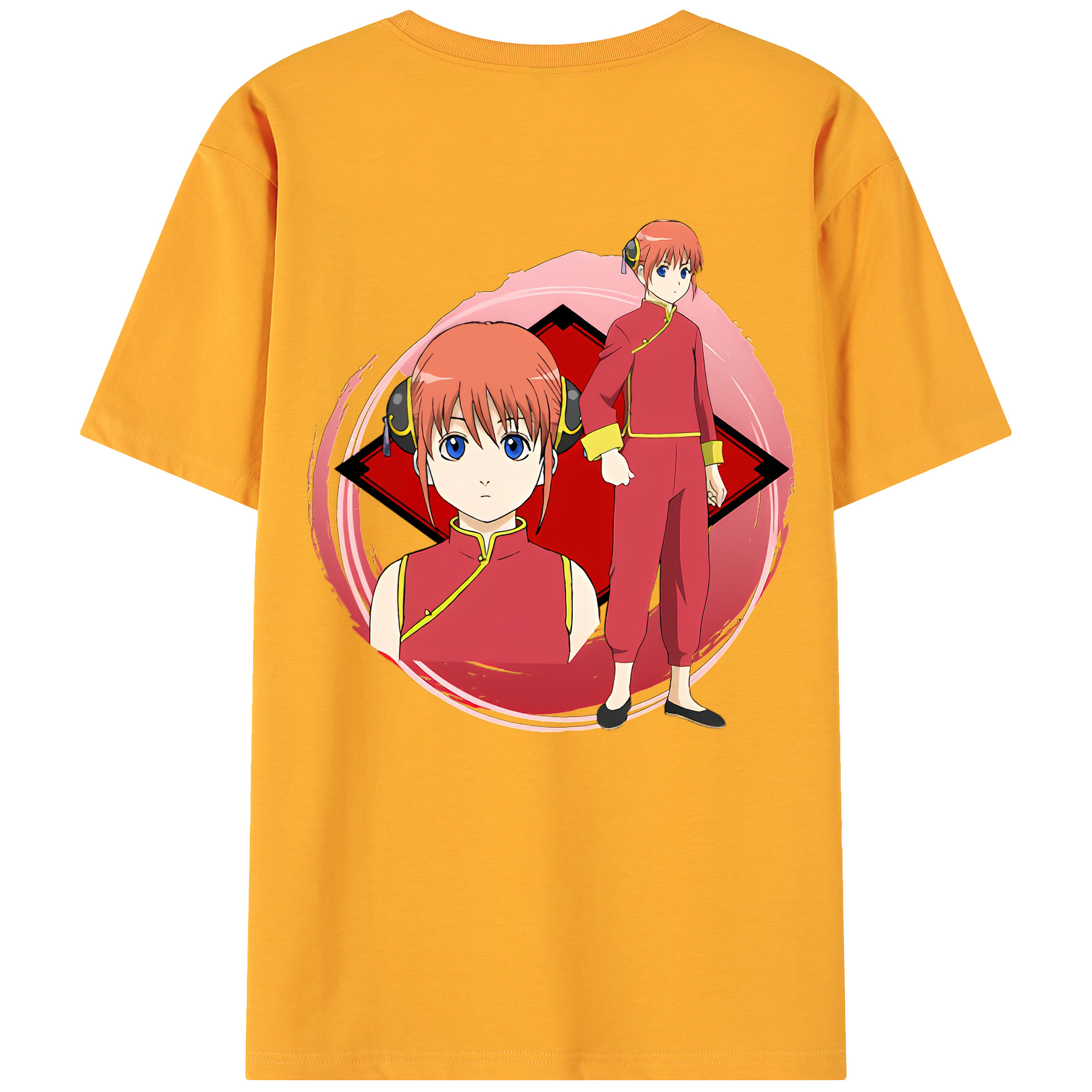 （画像用） ぎんたま 坂田銀時（さかたぎんとき） 神楽 志村新八（しむら しんぱち） GINTAMA Sakata Gintoki Kagura Shimura Shinpachi 綿100％ メンズ半袖Tシャツ（バックプリント） 通気性