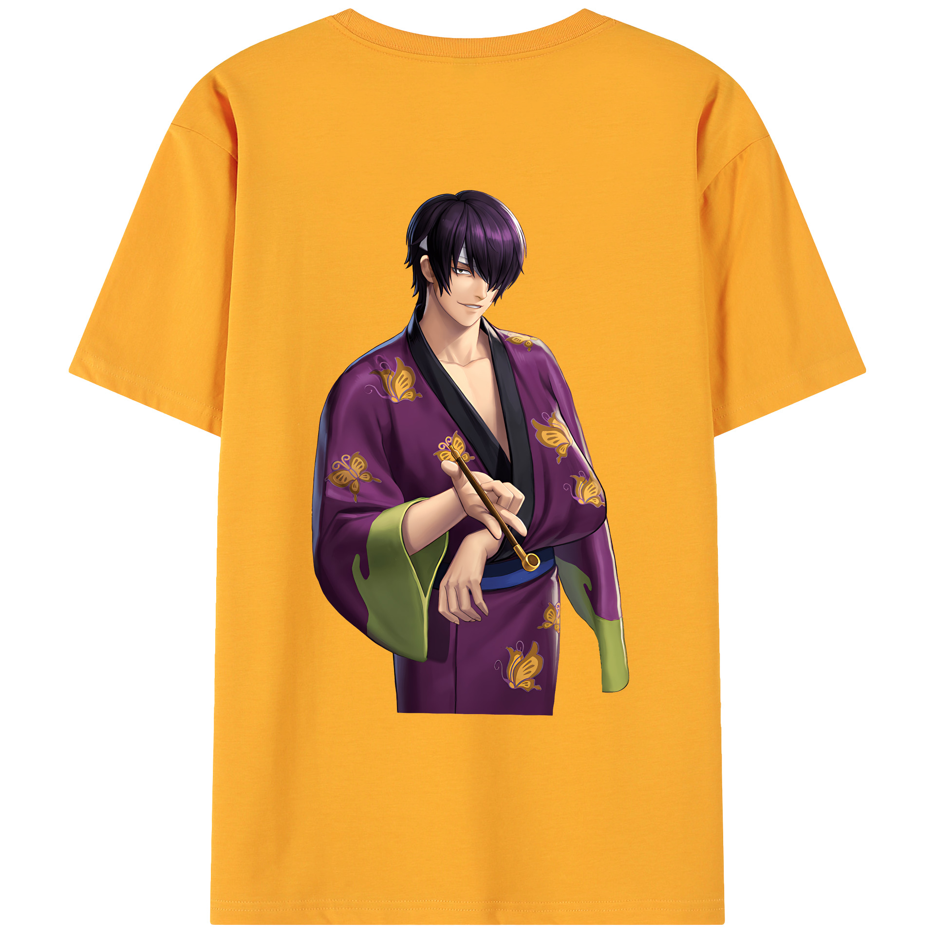 （画像用） ぎんたま 坂田銀時（さかたぎんとき） 神楽 志村新八（しむら しんぱち） GINTAMA Sakata Gintoki Kagura Shimura Shinpachi 綿100％ メンズ半袖Tシャツ（バックプリント） 通気性