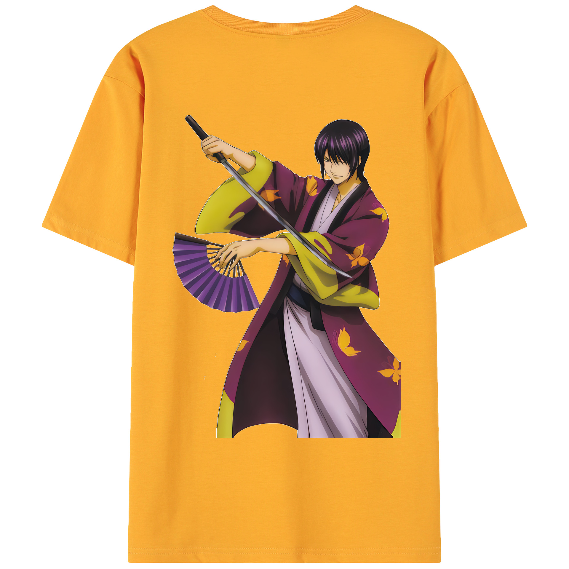 （画像用） ぎんたま 坂田銀時（さかたぎんとき） 神楽 志村新八（しむら しんぱち） GINTAMA Sakata Gintoki Kagura Shimura Shinpachi 綿100％ メンズ半袖Tシャツ（バックプリント） 通気性
