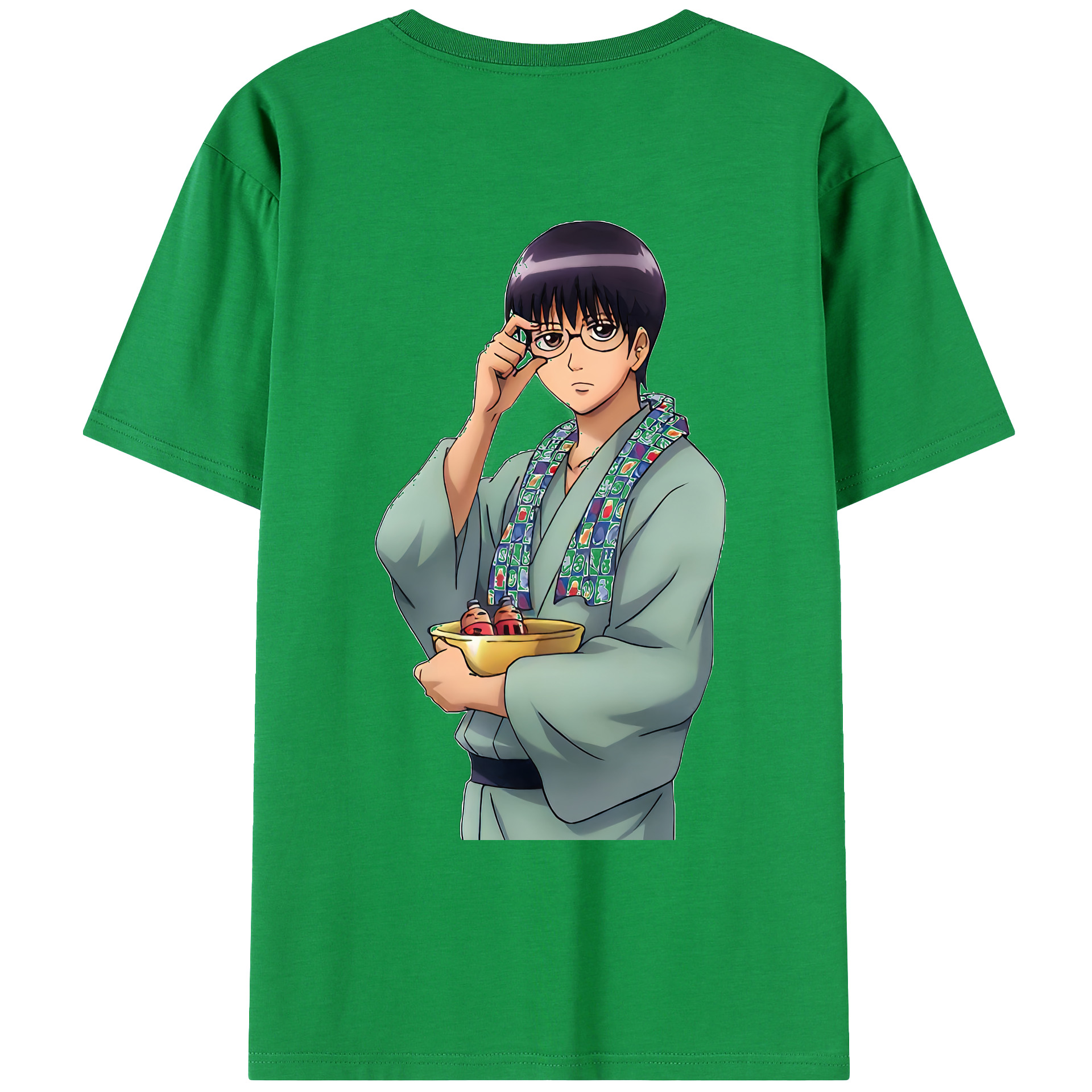 （画像用） ぎんたま 坂田銀時（さかたぎんとき） 神楽 志村新八（しむら しんぱち） GINTAMA Sakata Gintoki Kagura Shimura Shinpachi 綿100％ メンズ半袖Tシャツ（バックプリント） 通気性