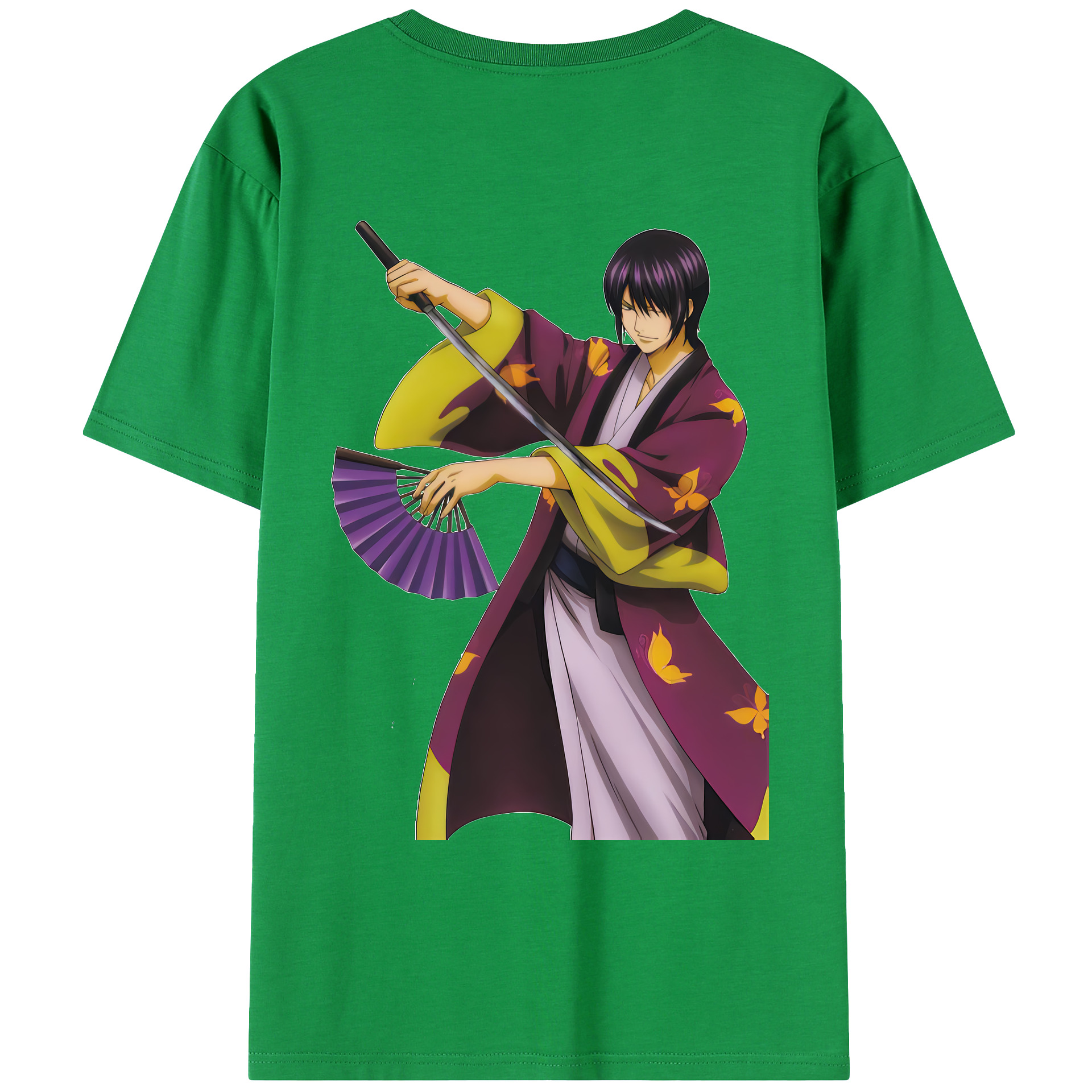（画像用） ぎんたま 坂田銀時（さかたぎんとき） 神楽 志村新八（しむら しんぱち） GINTAMA Sakata Gintoki Kagura Shimura Shinpachi 綿100％ メンズ半袖Tシャツ（バックプリント） 通気性