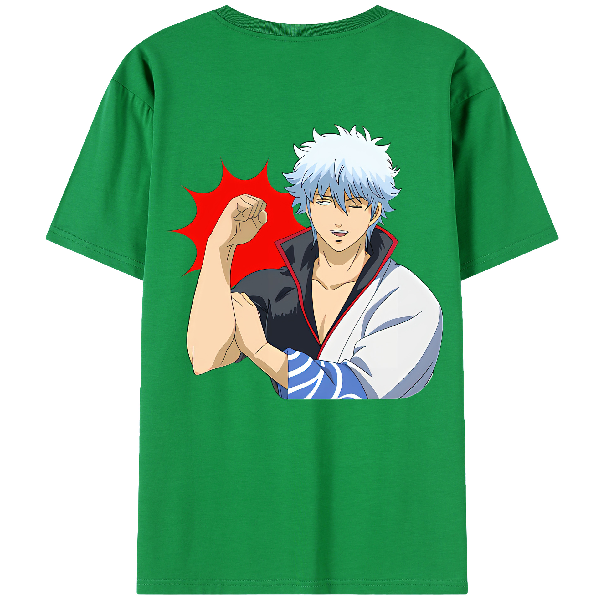 （画像用） ぎんたま 坂田銀時（さかたぎんとき） 神楽 志村新八（しむら しんぱち） GINTAMA Sakata Gintoki Kagura Shimura Shinpachi 綿100％ メンズ半袖Tシャツ（バックプリント） 通気性
