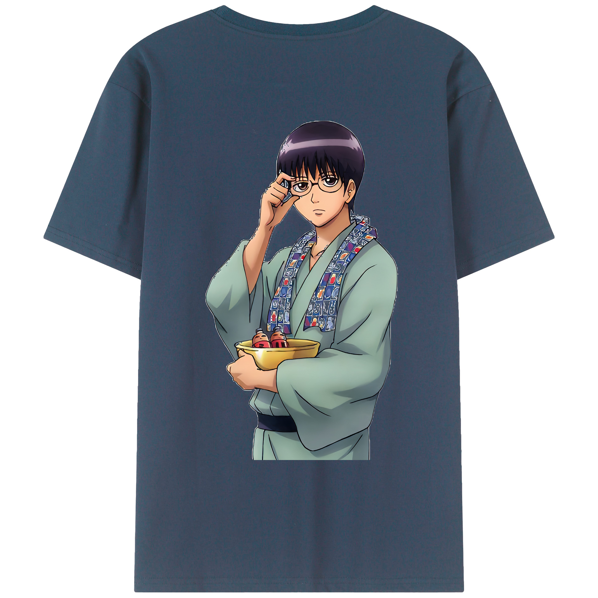 （画像用） ぎんたま 坂田銀時（さかたぎんとき） 神楽 志村新八（しむら しんぱち） GINTAMA Sakata Gintoki Kagura Shimura Shinpachi 綿100％ メンズ半袖Tシャツ（バックプリント） 通気性