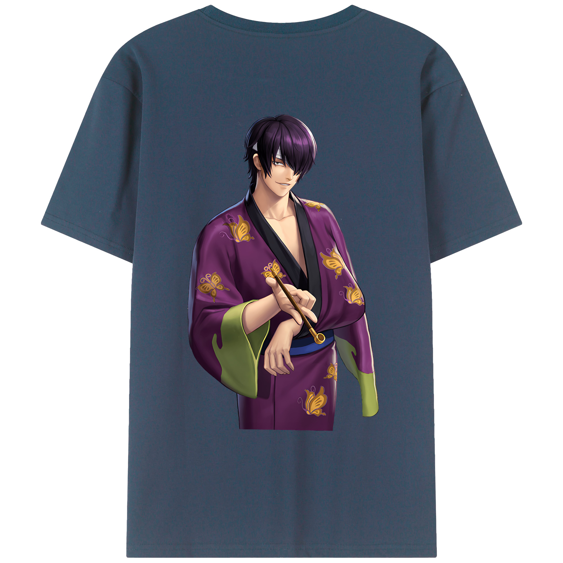 （画像用） ぎんたま 坂田銀時（さかたぎんとき） 神楽 志村新八（しむら しんぱち） GINTAMA Sakata Gintoki Kagura Shimura Shinpachi 綿100％ メンズ半袖Tシャツ（バックプリント） 通気性