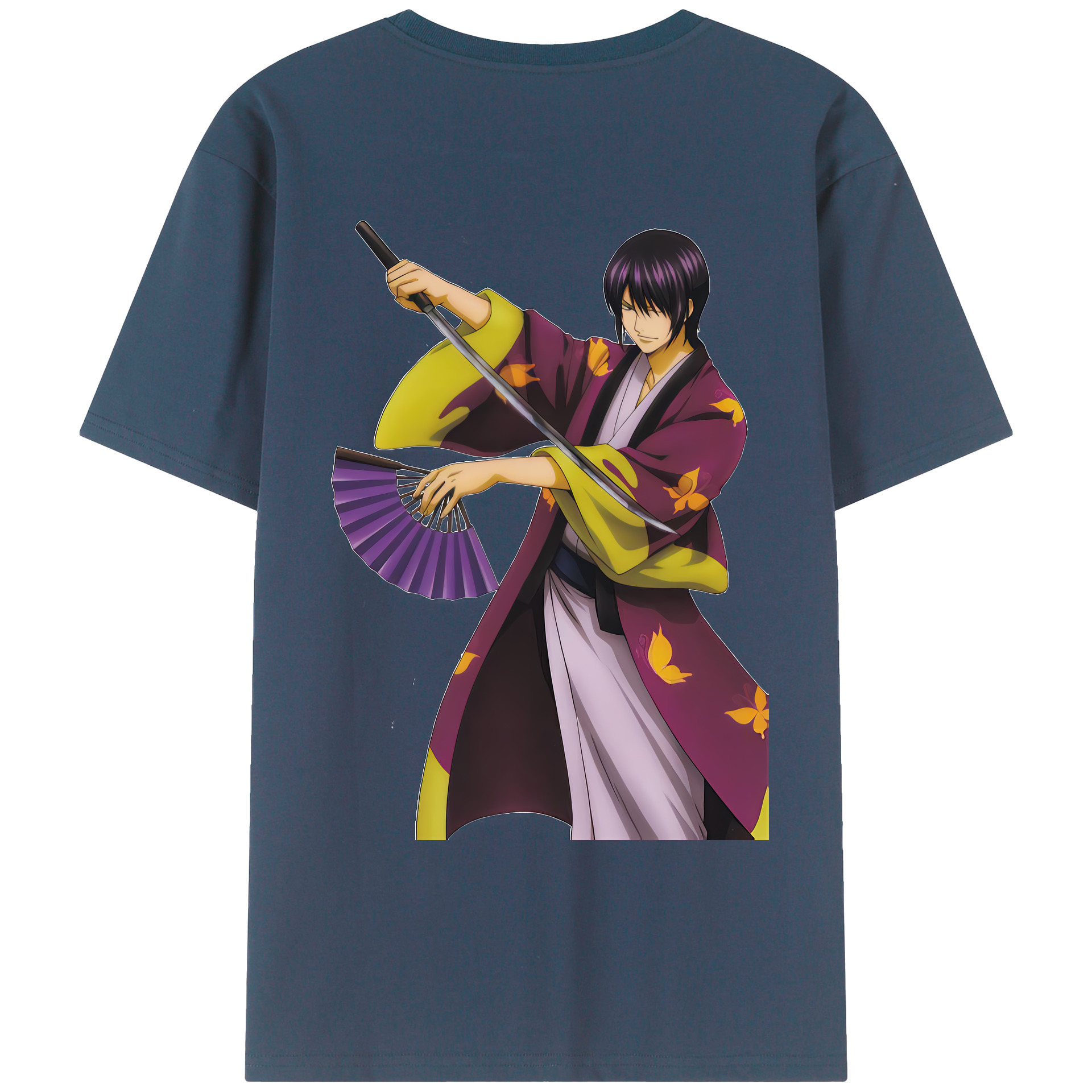 （画像用） ぎんたま 坂田銀時（さかたぎんとき） 神楽 志村新八（しむら しんぱち） GINTAMA Sakata Gintoki Kagura Shimura Shinpachi 綿100％ メンズ半袖Tシャツ（バックプリント） 通気性