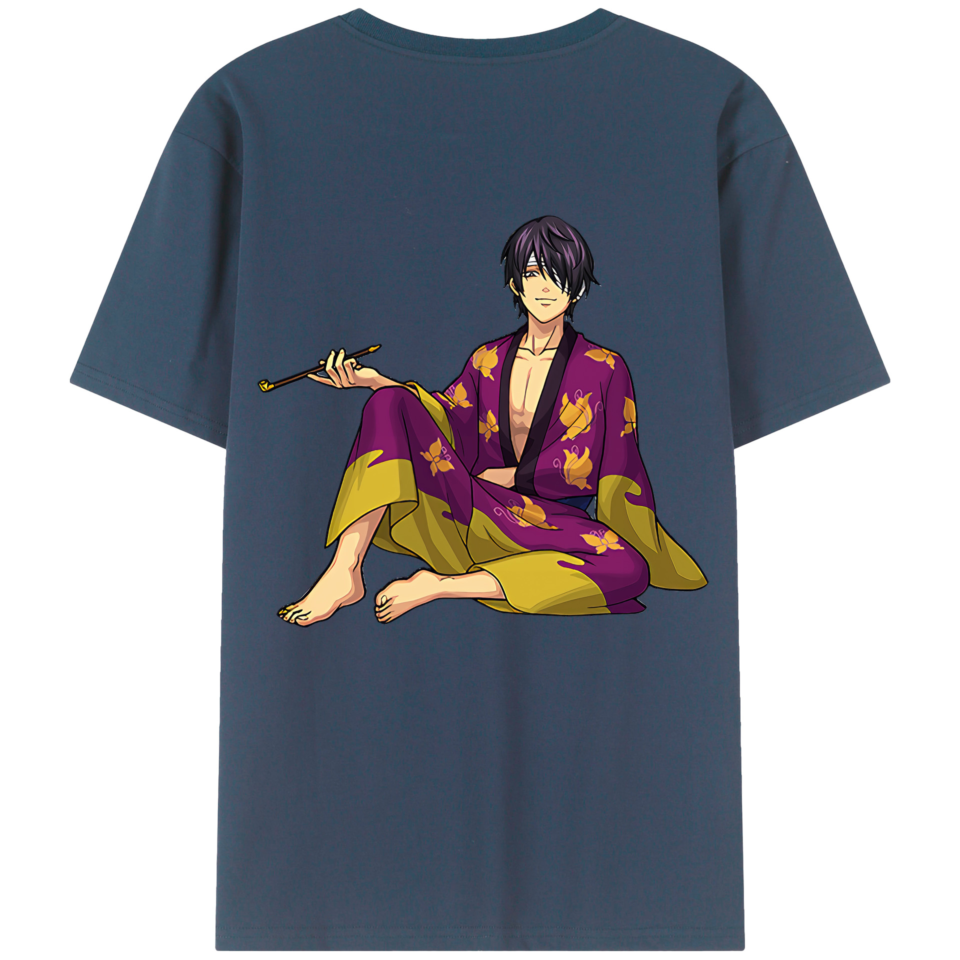 （画像用） ぎんたま 坂田銀時（さかたぎんとき） 神楽 志村新八（しむら しんぱち） GINTAMA Sakata Gintoki Kagura Shimura Shinpachi 綿100％ メンズ半袖Tシャツ（バックプリント） 通気性