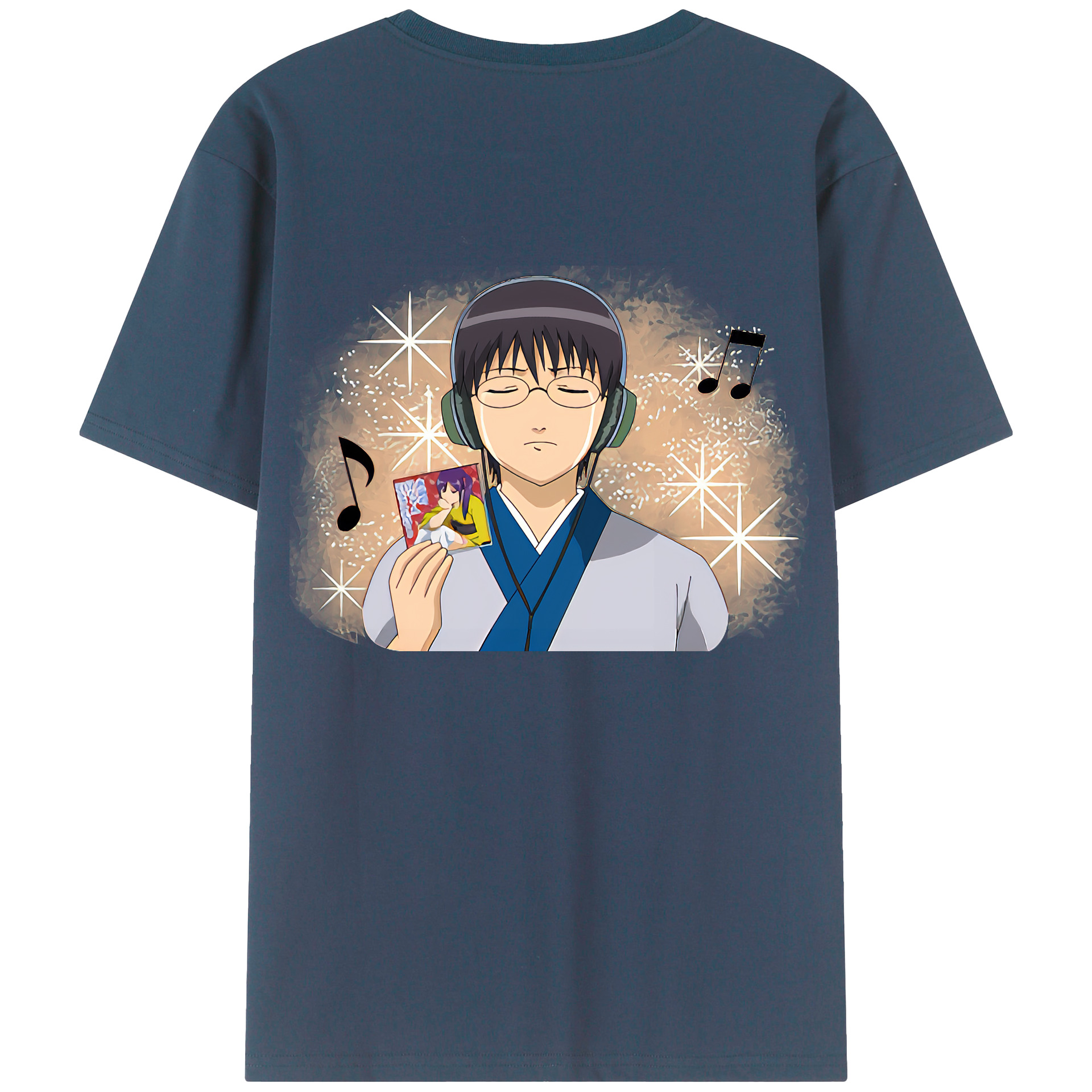 （画像用） ぎんたま 坂田銀時（さかたぎんとき） 神楽 志村新八（しむら しんぱち） GINTAMA Sakata Gintoki Kagura Shimura Shinpachi 綿100％ メンズ半袖Tシャツ（バックプリント） 通気性
