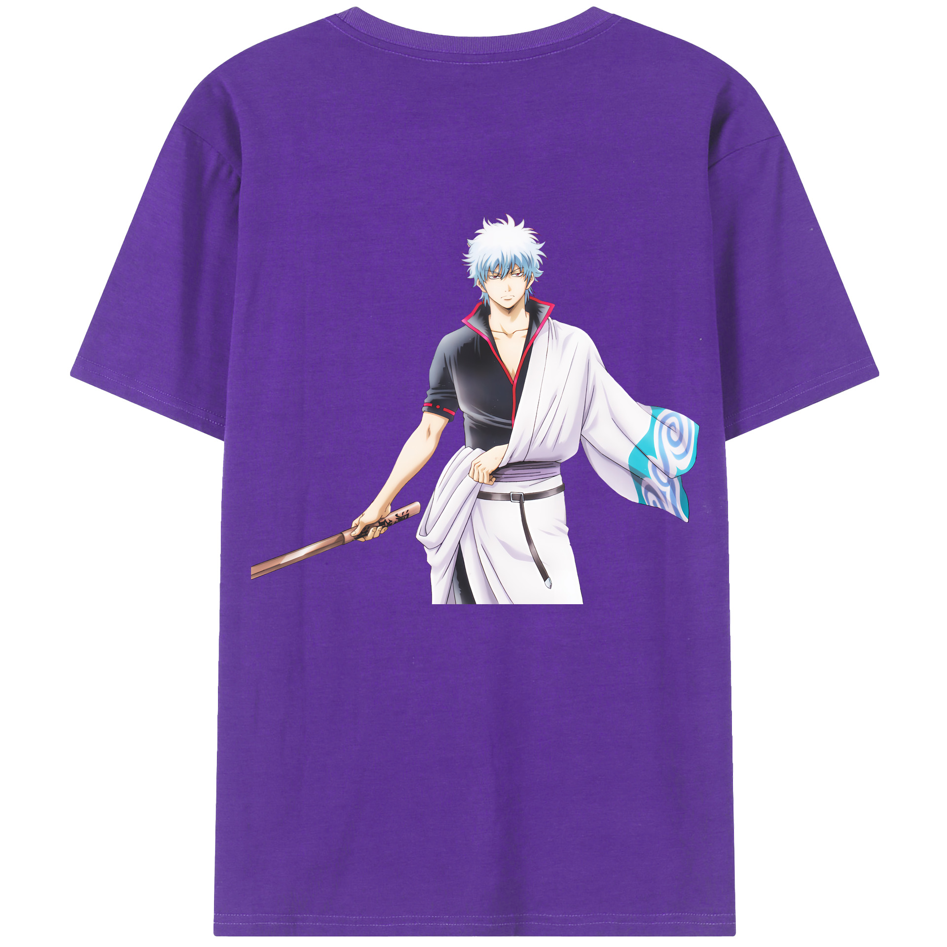 （画像用） ぎんたま 坂田銀時（さかたぎんとき） 神楽 志村新八（しむら しんぱち） GINTAMA Sakata Gintoki Kagura Shimura Shinpachi 綿100％ メンズ半袖Tシャツ（バックプリント） 通気性