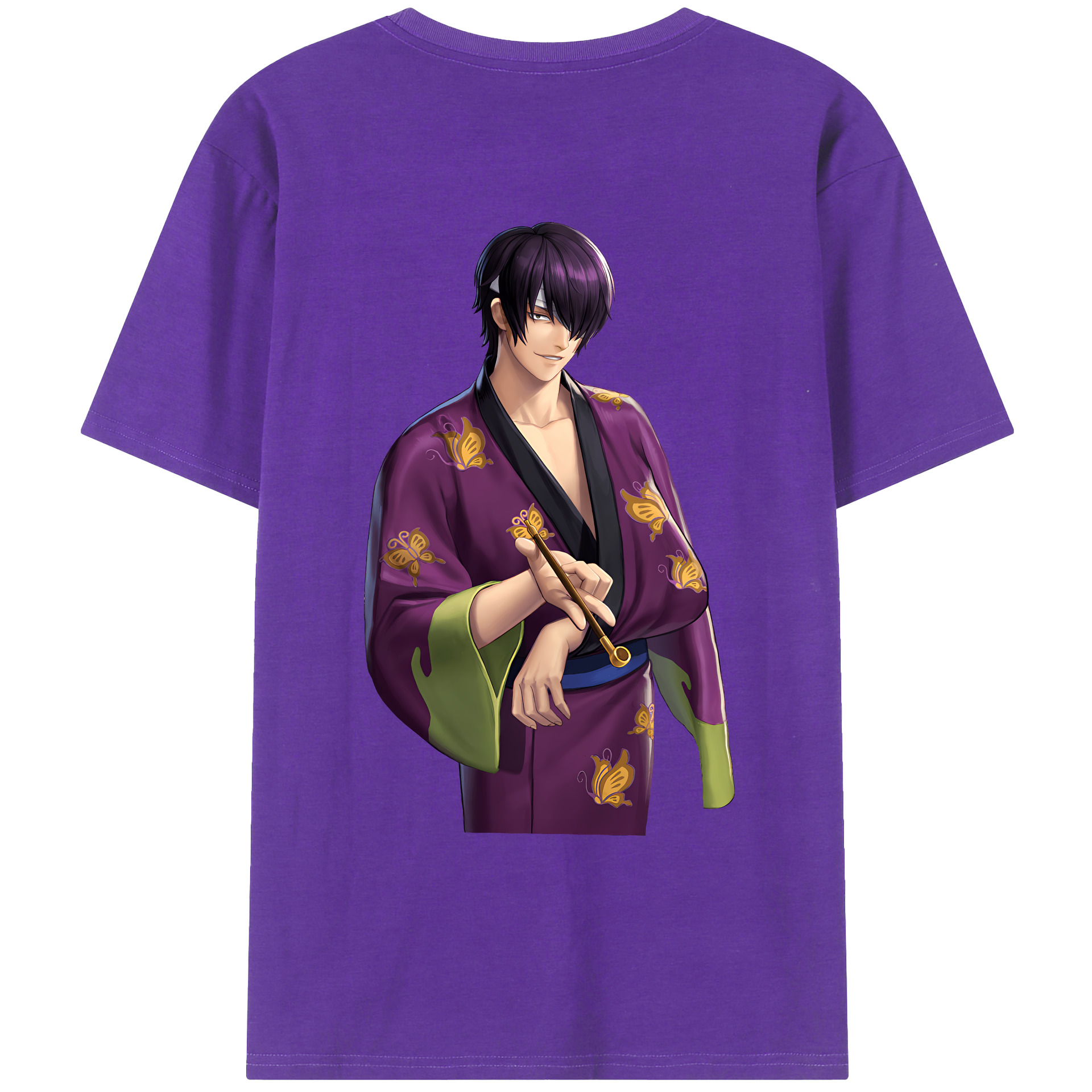（画像用） ぎんたま 坂田銀時（さかたぎんとき） 神楽 志村新八（しむら しんぱち） GINTAMA Sakata Gintoki Kagura Shimura Shinpachi 綿100％ メンズ半袖Tシャツ（バックプリント） 通気性