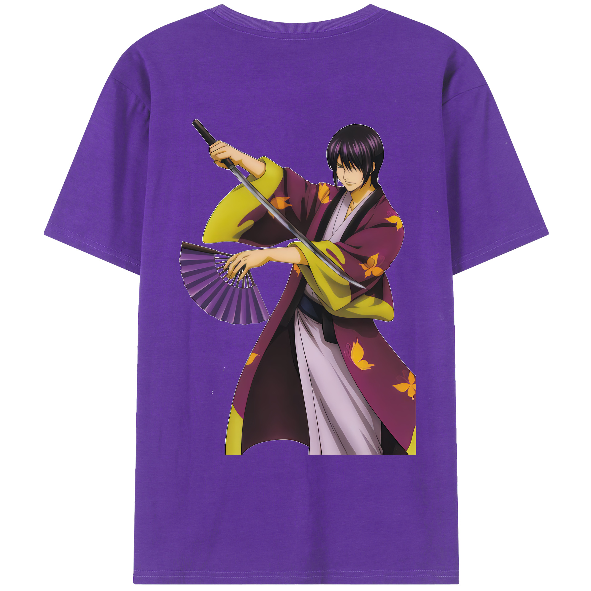 （画像用） ぎんたま 坂田銀時（さかたぎんとき） 神楽 志村新八（しむら しんぱち） GINTAMA Sakata Gintoki Kagura Shimura Shinpachi 綿100％ メンズ半袖Tシャツ（バックプリント） 通気性