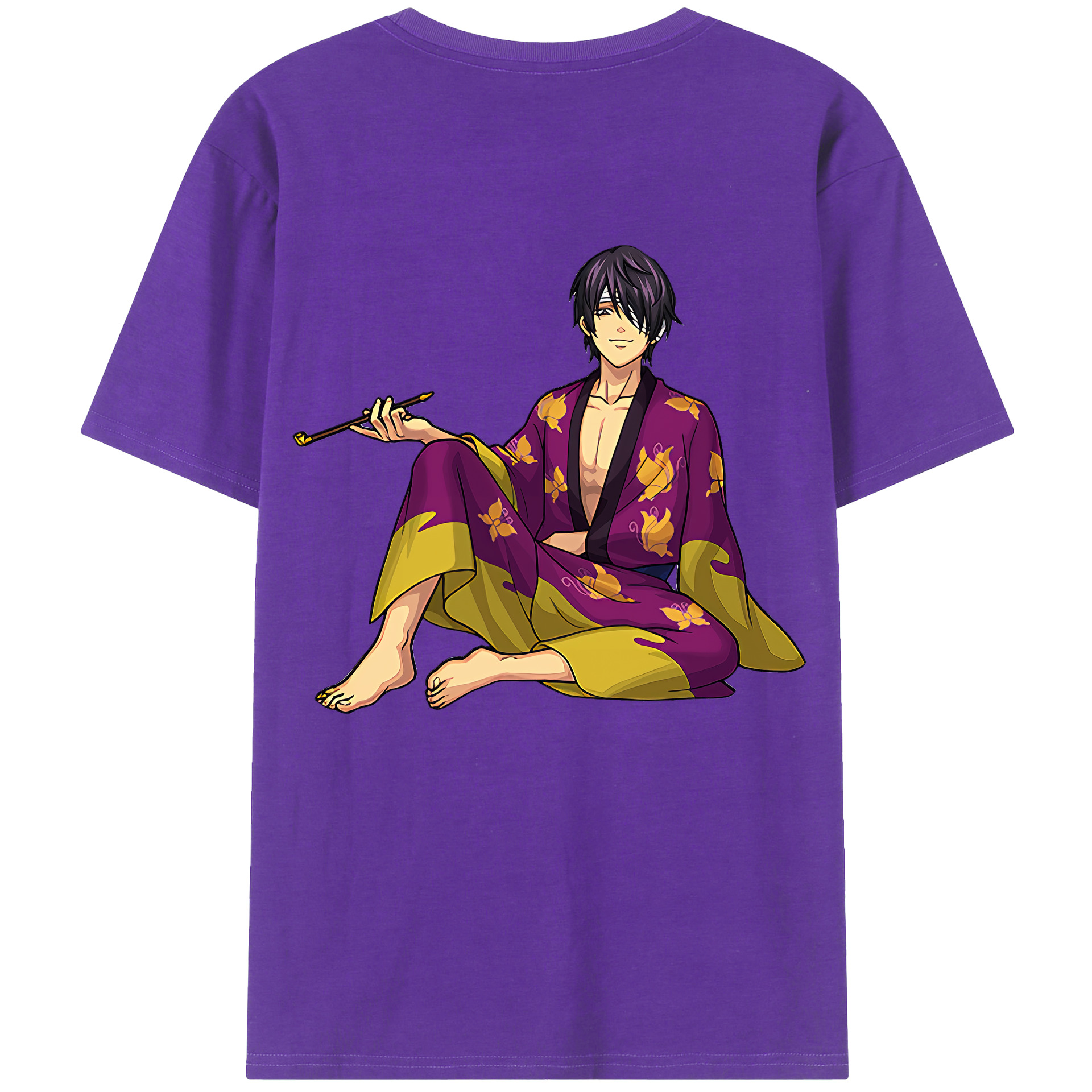 （画像用） ぎんたま 坂田銀時（さかたぎんとき） 神楽 志村新八（しむら しんぱち） GINTAMA Sakata Gintoki Kagura Shimura Shinpachi 綿100％ メンズ半袖Tシャツ（バックプリント） 通気性