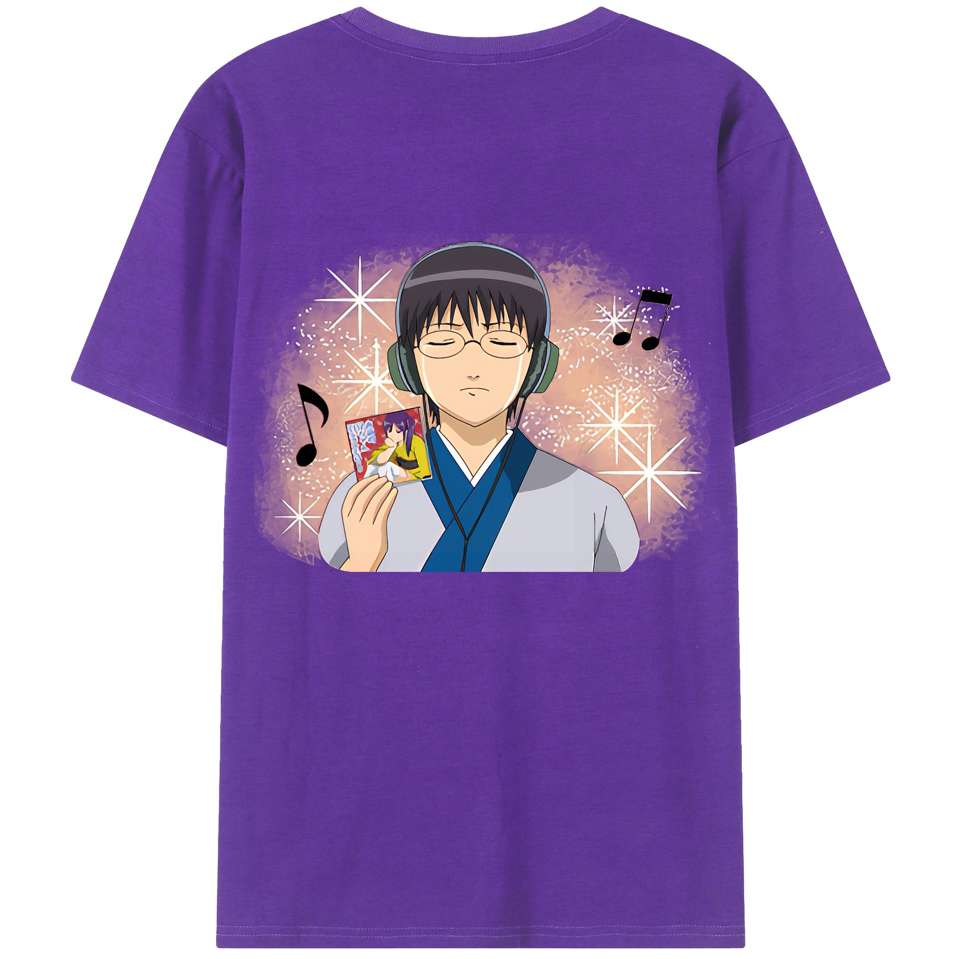 （画像用） ぎんたま 坂田銀時（さかたぎんとき） 神楽 志村新八（しむら しんぱち） GINTAMA Sakata Gintoki Kagura Shimura Shinpachi 綿100％ メンズ半袖Tシャツ（バックプリント） 通気性