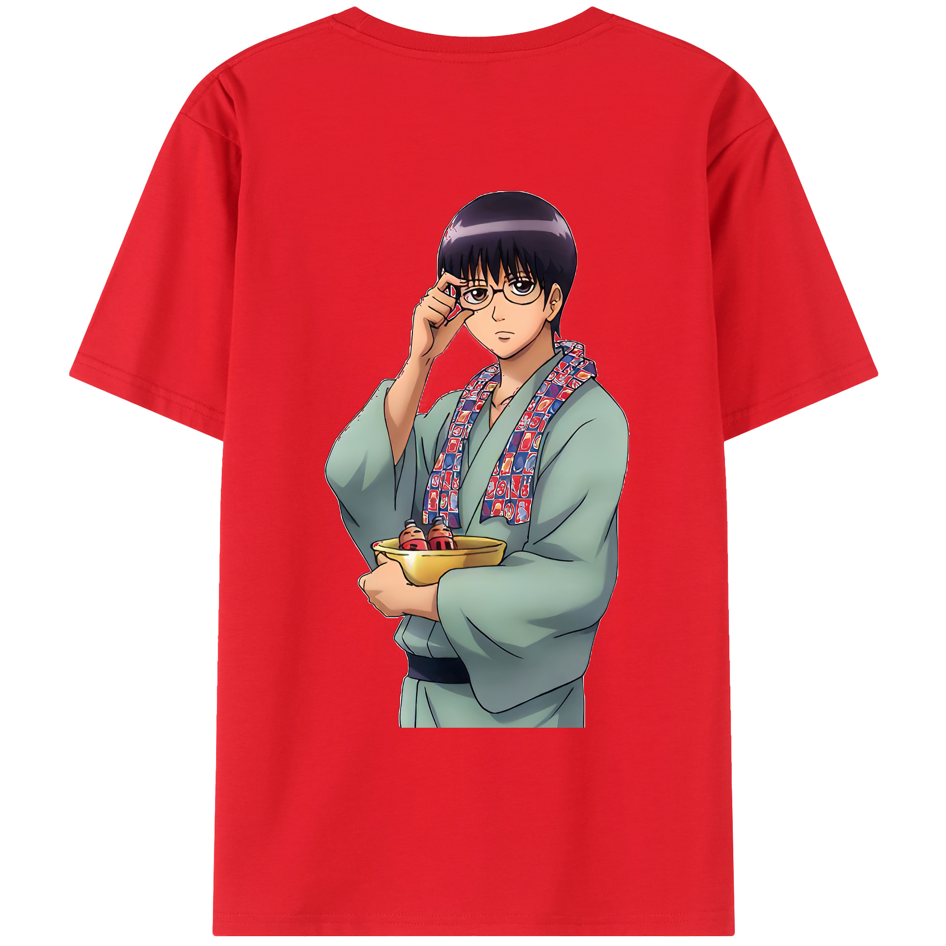 （画像用） ぎんたま 坂田銀時（さかたぎんとき） 神楽 志村新八（しむら しんぱち） GINTAMA Sakata Gintoki Kagura Shimura Shinpachi 綿100％ メンズ半袖Tシャツ（バックプリント） 通気性