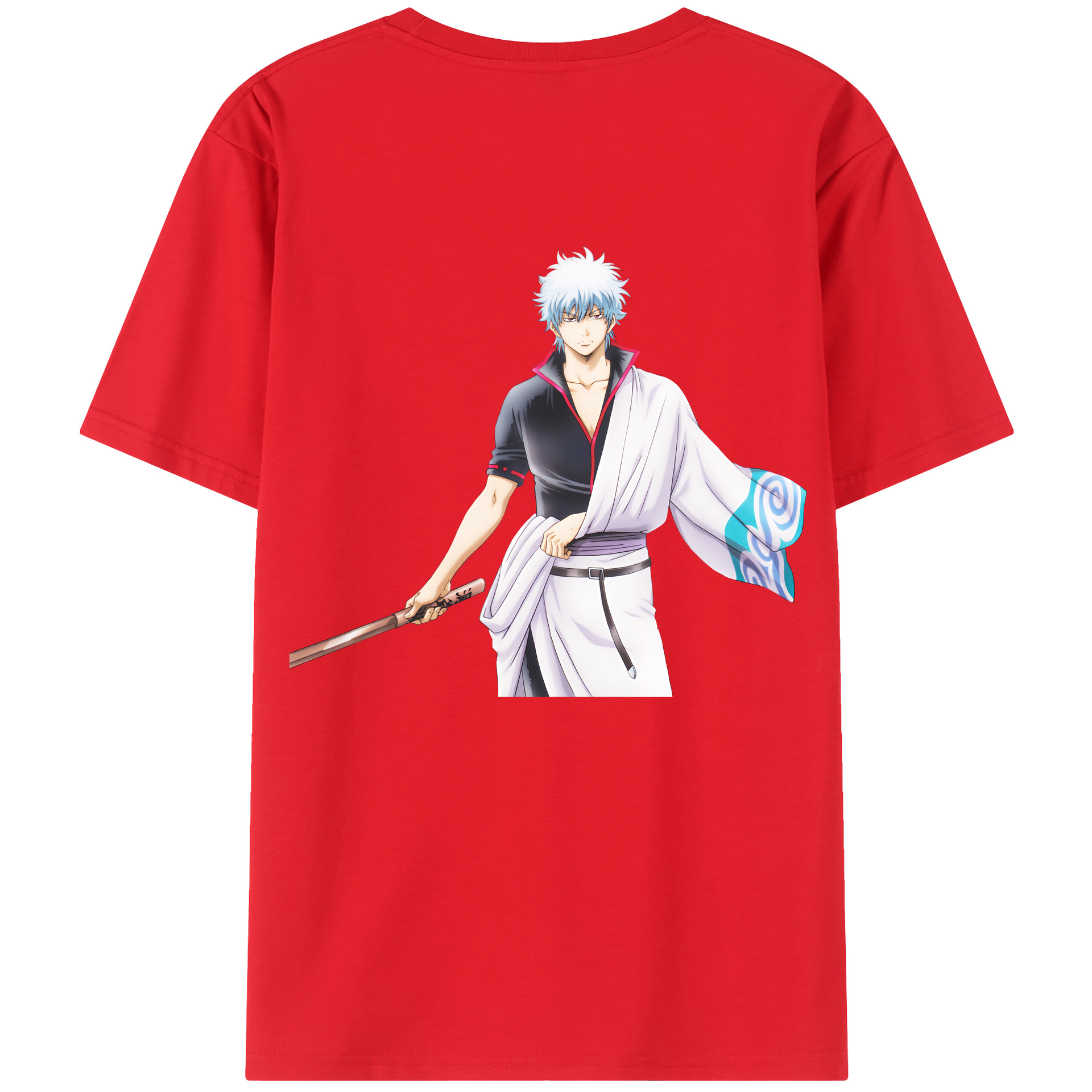 （画像用） ぎんたま 坂田銀時（さかたぎんとき） 神楽 志村新八（しむら しんぱち） GINTAMA Sakata Gintoki Kagura Shimura Shinpachi 綿100％ メンズ半袖Tシャツ（バックプリント） 通気性