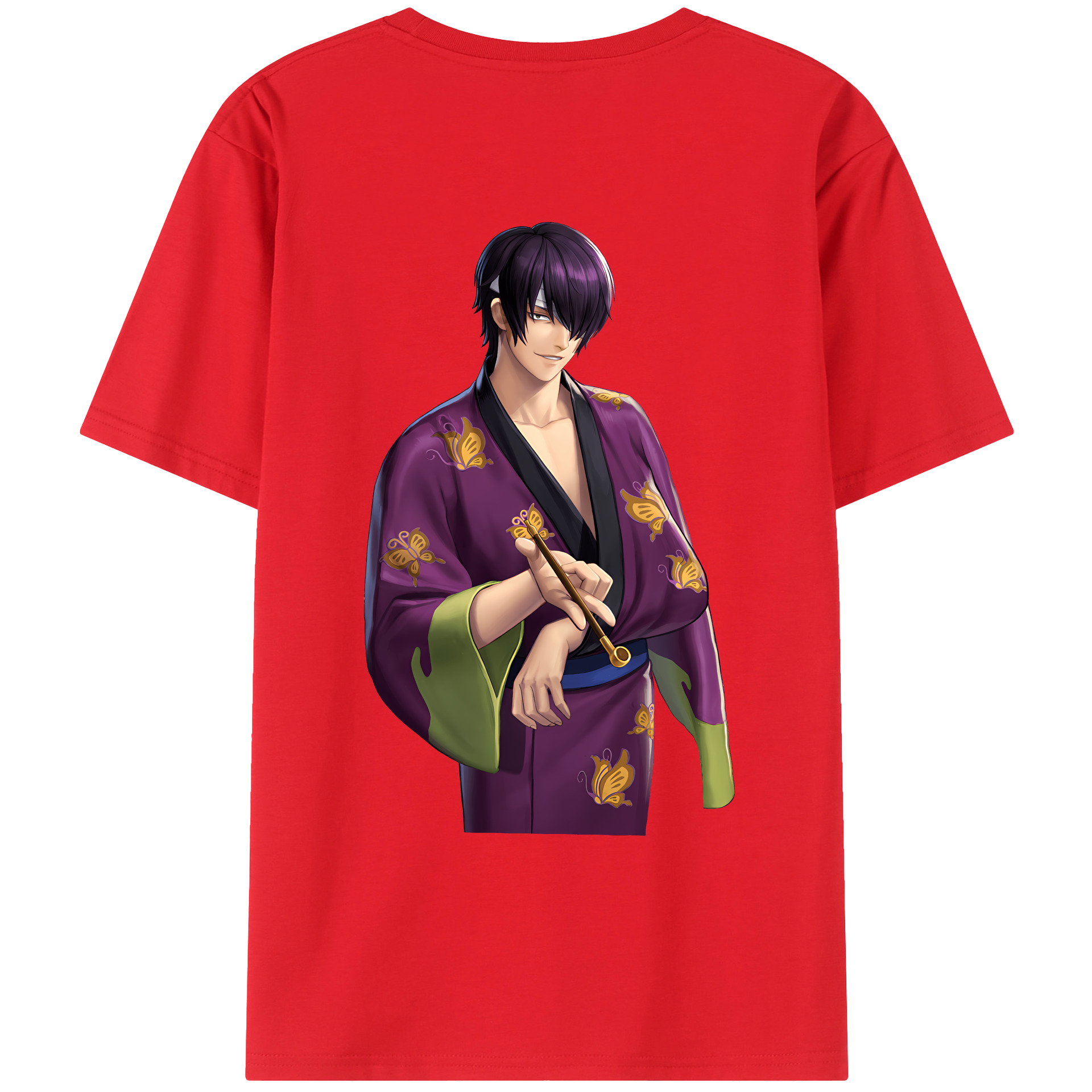 （画像用） ぎんたま 坂田銀時（さかたぎんとき） 神楽 志村新八（しむら しんぱち） GINTAMA Sakata Gintoki Kagura Shimura Shinpachi 綿100％ メンズ半袖Tシャツ（バックプリント） 通気性