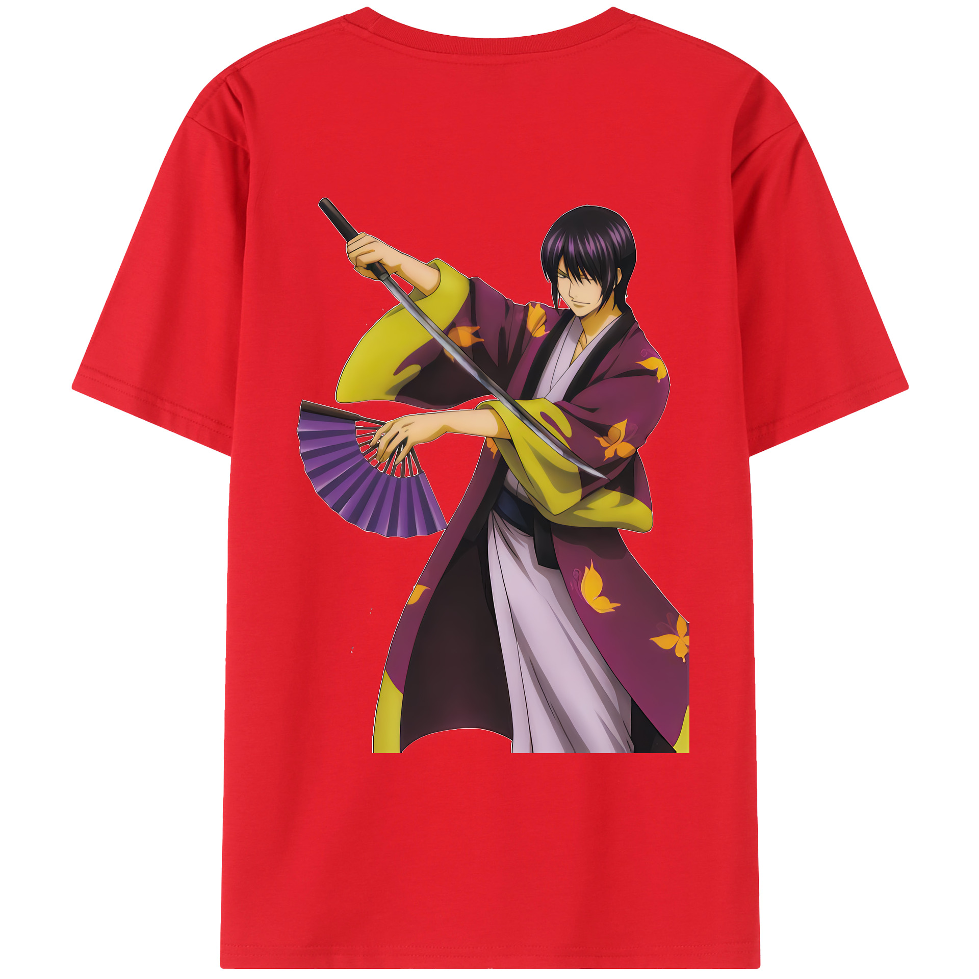 （画像用） ぎんたま 坂田銀時（さかたぎんとき） 神楽 志村新八（しむら しんぱち） GINTAMA Sakata Gintoki Kagura Shimura Shinpachi 綿100％ メンズ半袖Tシャツ（バックプリント） 通気性