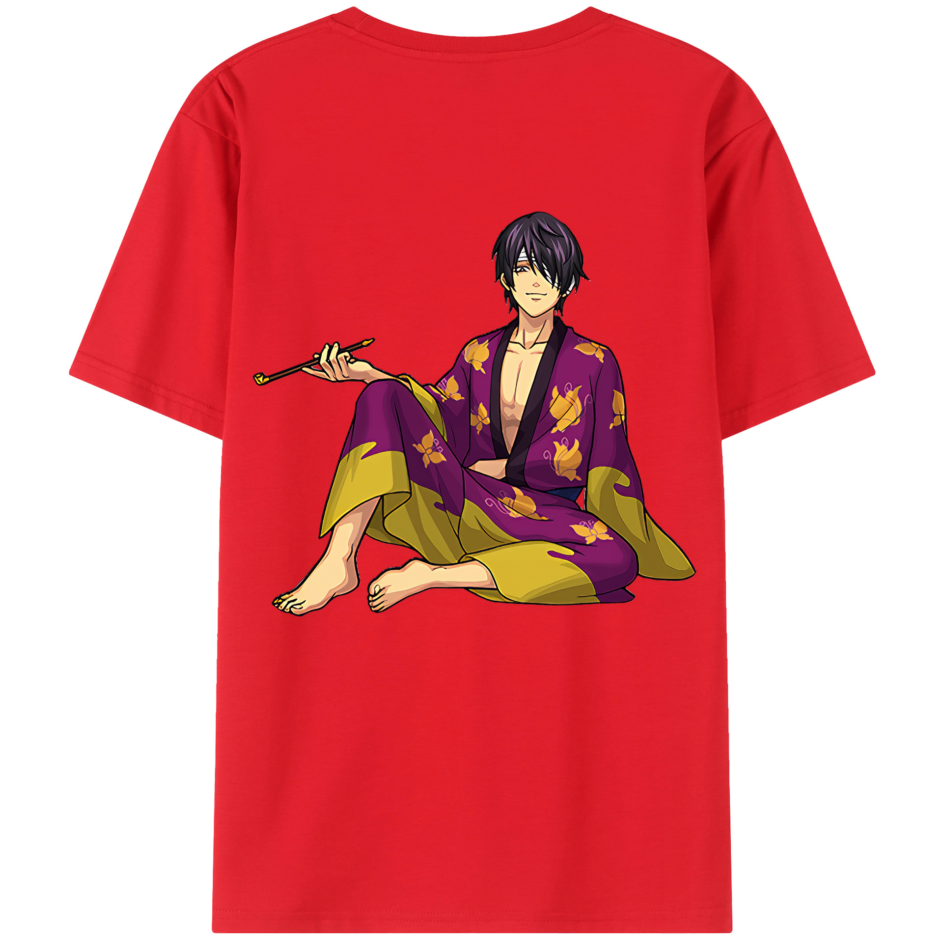 （画像用） ぎんたま 坂田銀時（さかたぎんとき） 神楽 志村新八（しむら しんぱち） GINTAMA Sakata Gintoki Kagura Shimura Shinpachi 綿100％ メンズ半袖Tシャツ（バックプリント） 通気性
