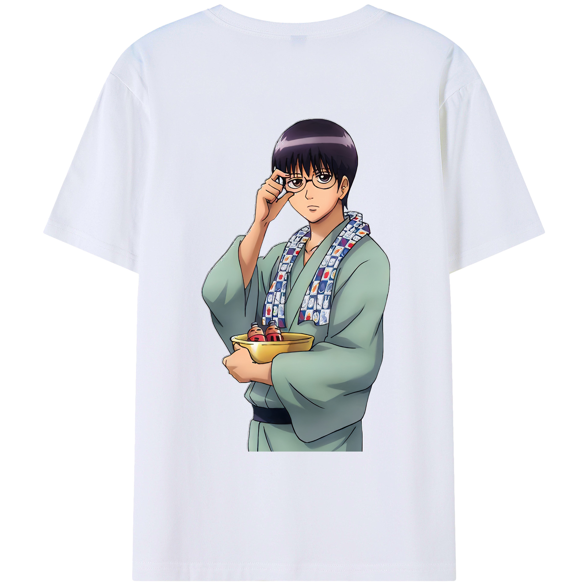 （画像用） ぎんたま 坂田銀時（さかたぎんとき） 神楽 志村新八（しむら しんぱち） GINTAMA Sakata Gintoki Kagura Shimura Shinpachi 綿100％ メンズ半袖Tシャツ（バックプリント） 通気性