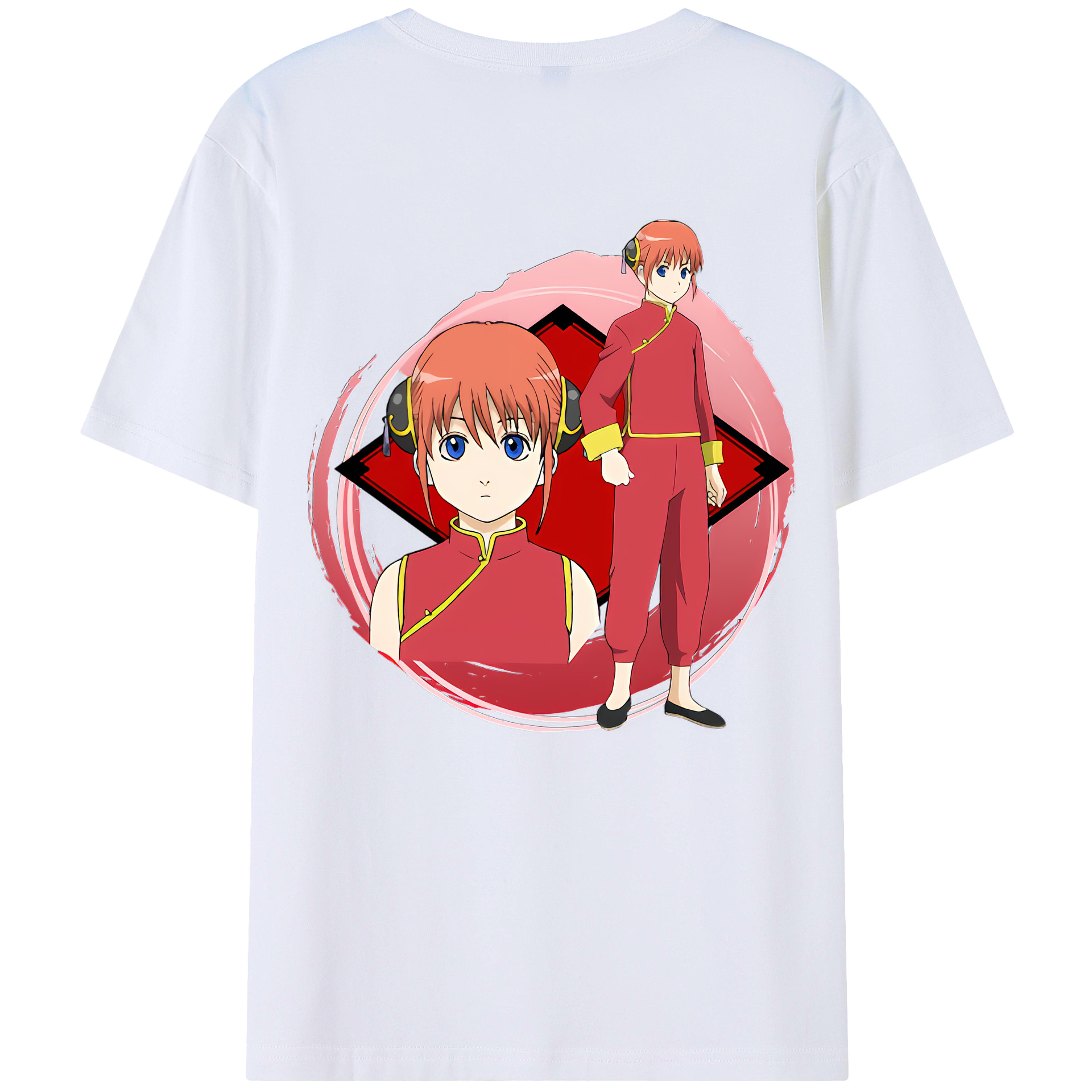 （画像用） ぎんたま 坂田銀時（さかたぎんとき） 神楽 志村新八（しむら しんぱち） GINTAMA Sakata Gintoki Kagura Shimura Shinpachi 綿100％ メンズ半袖Tシャツ（バックプリント） 通気性