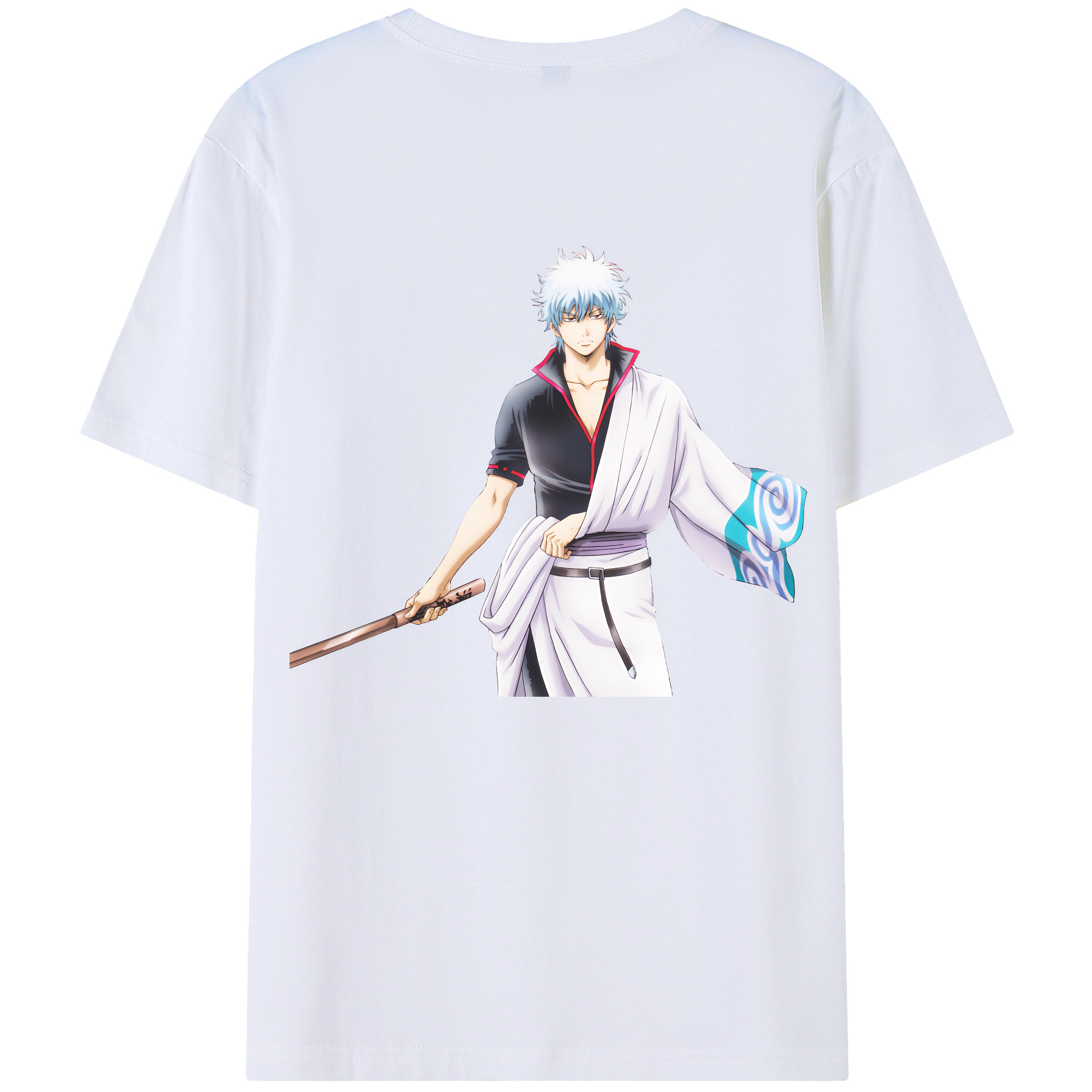 （画像用） ぎんたま 坂田銀時（さかたぎんとき） 神楽 志村新八（しむら しんぱち） GINTAMA Sakata Gintoki Kagura Shimura Shinpachi 綿100％ メンズ半袖Tシャツ（バックプリント） 通気性