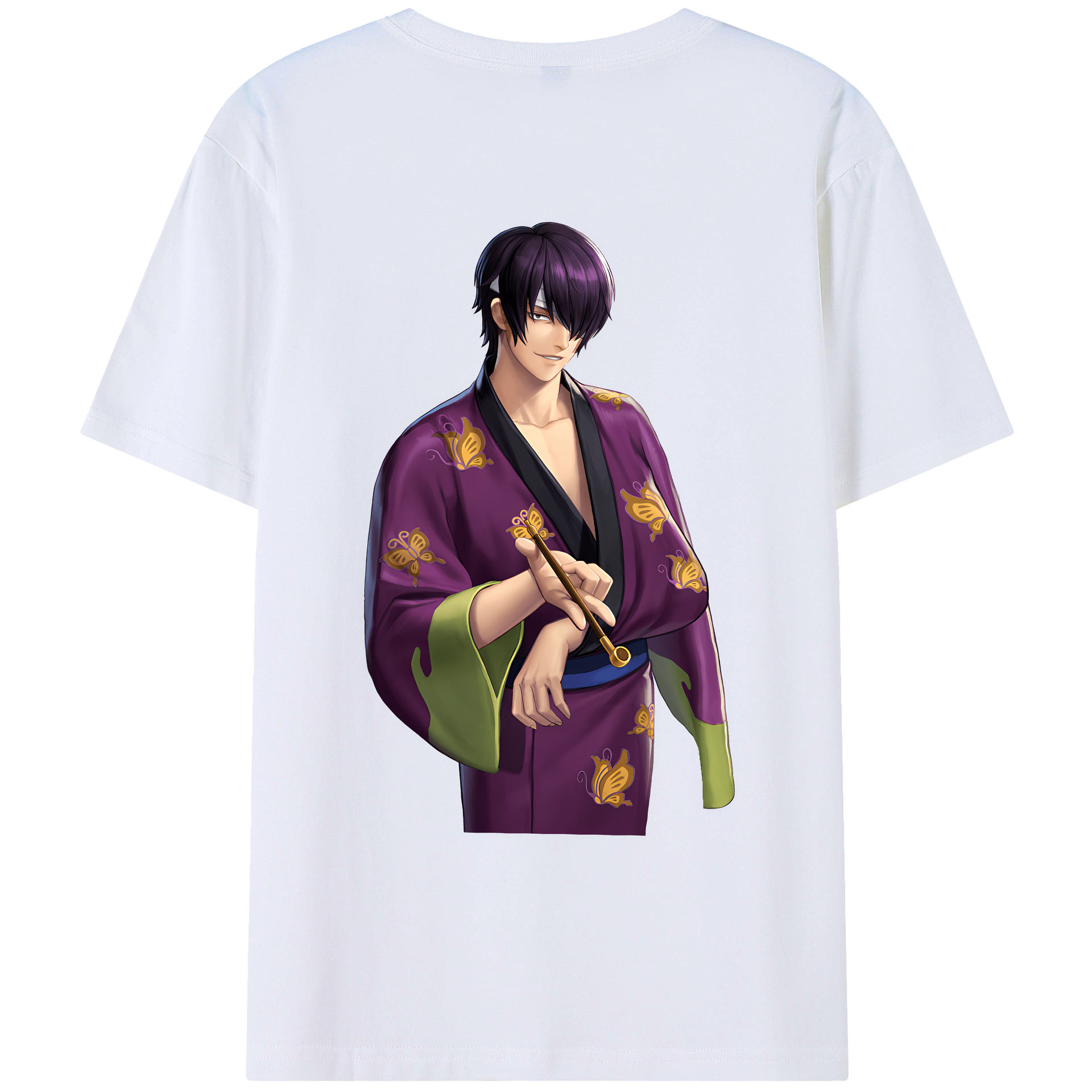 （画像用） ぎんたま 坂田銀時（さかたぎんとき） 神楽 志村新八（しむら しんぱち） GINTAMA Sakata Gintoki Kagura Shimura Shinpachi 綿100％ メンズ半袖Tシャツ（バックプリント） 通気性